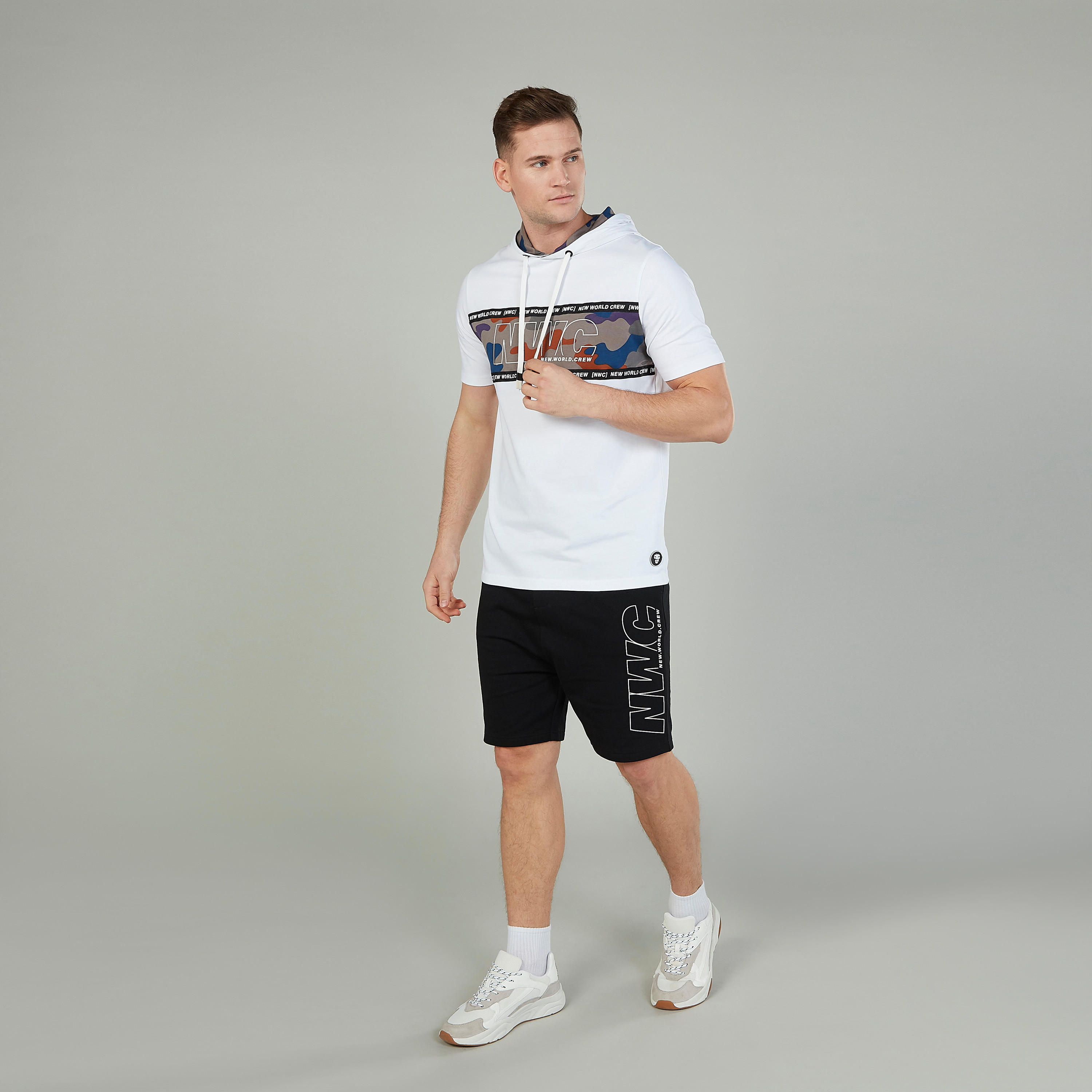 Printed T-shirt with Short Sleeves and Hood-men-clothing-tshirtsandpolos-tshirts-image-2