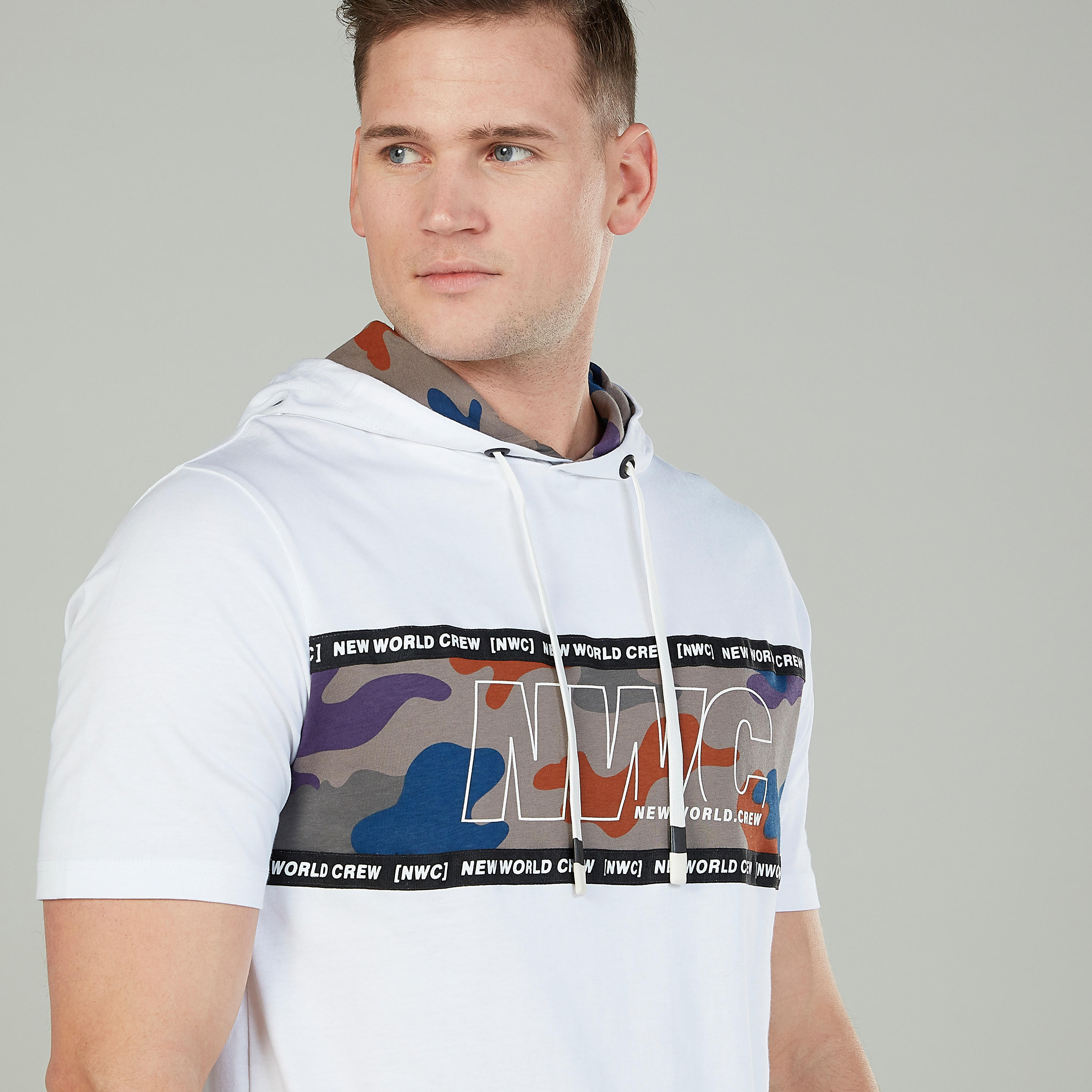 Printed T-shirt with Short Sleeves and Hood-men-clothing-tshirtsandpolos-tshirts-image-3