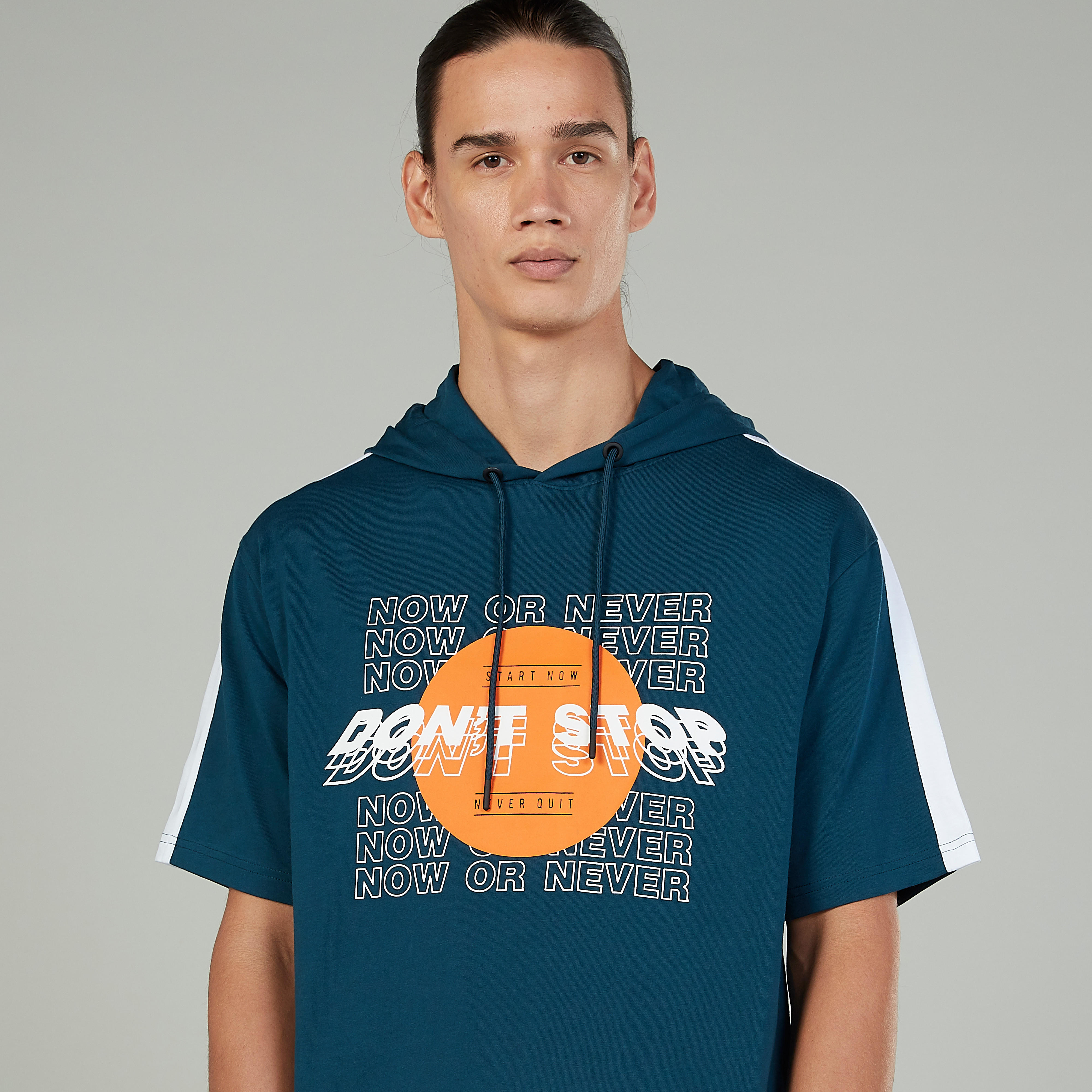 Printed T-shirt with Short Sleeves and Hood-men-clothing-tshirtsandpolos-tshirts-image-3