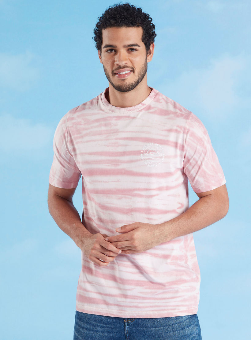 Printed T-shirt with Crew Neck and Short Sleeves-men-clothing-tshirtsandpolos-tshirts-image-1