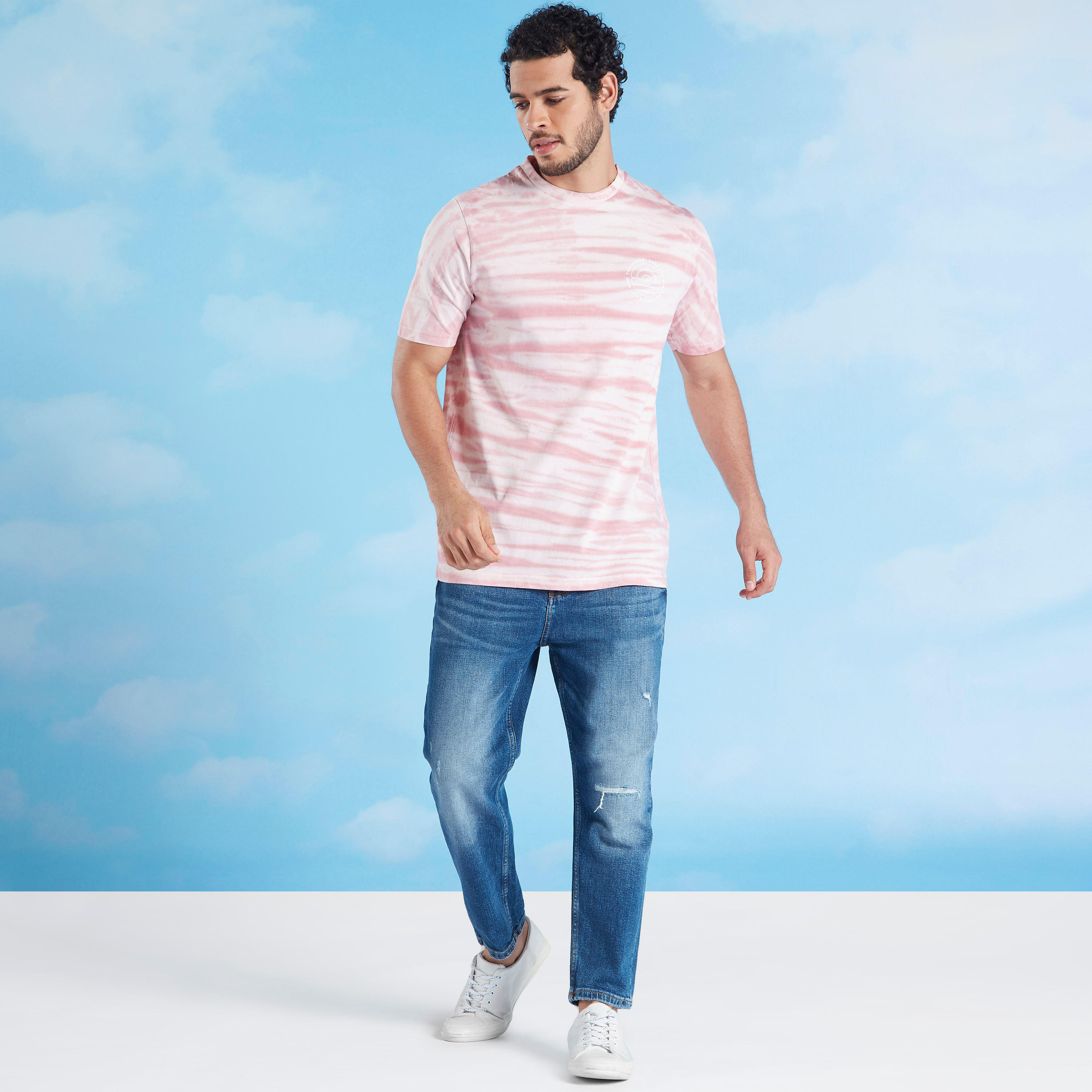 Printed T-shirt with Crew Neck and Short Sleeves-men-clothing-tshirtsandpolos-tshirts-image-2