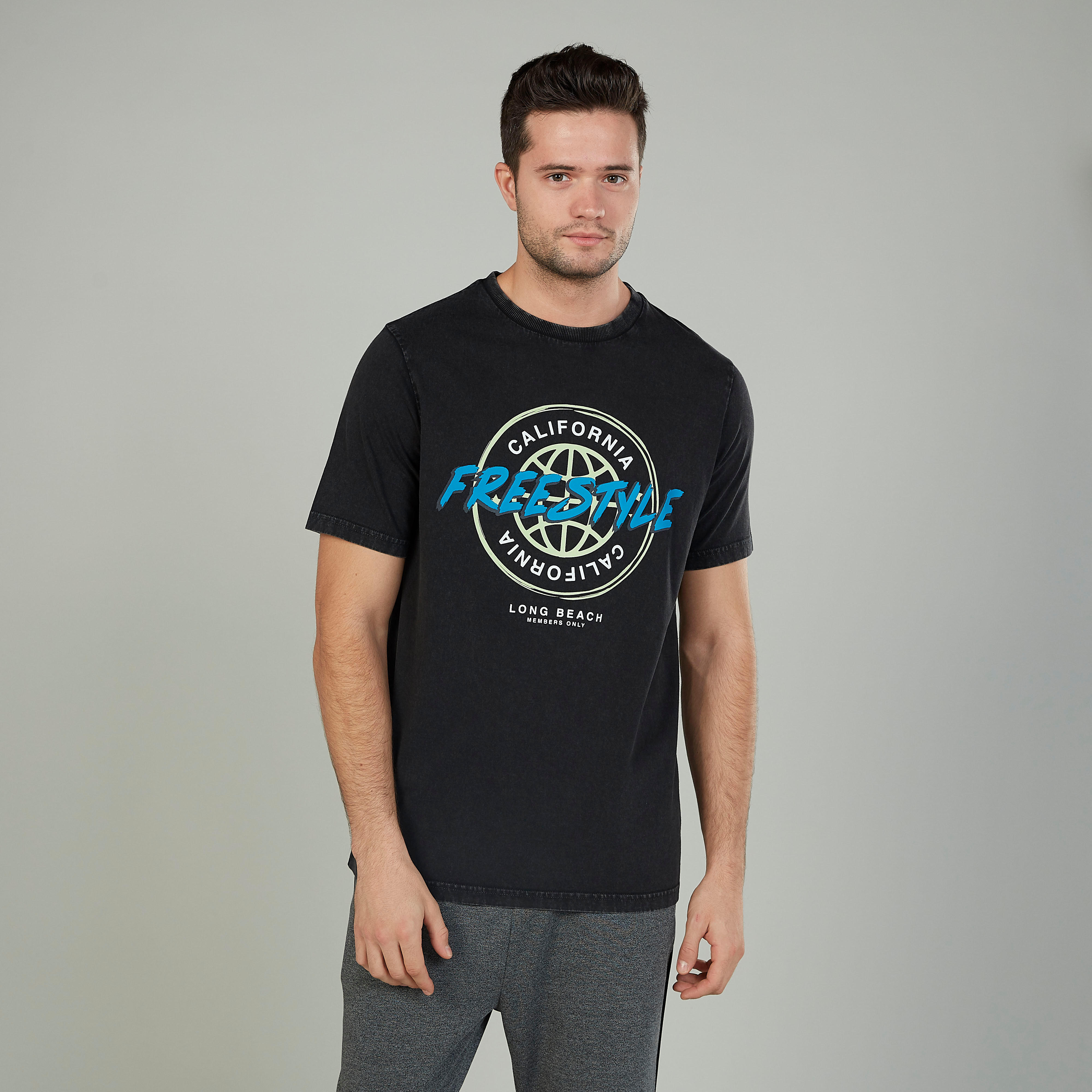 Print T-shirt with Crew Neck and Short Sleeves-men-clothing-tshirtsandpolos-tshirts-image-1