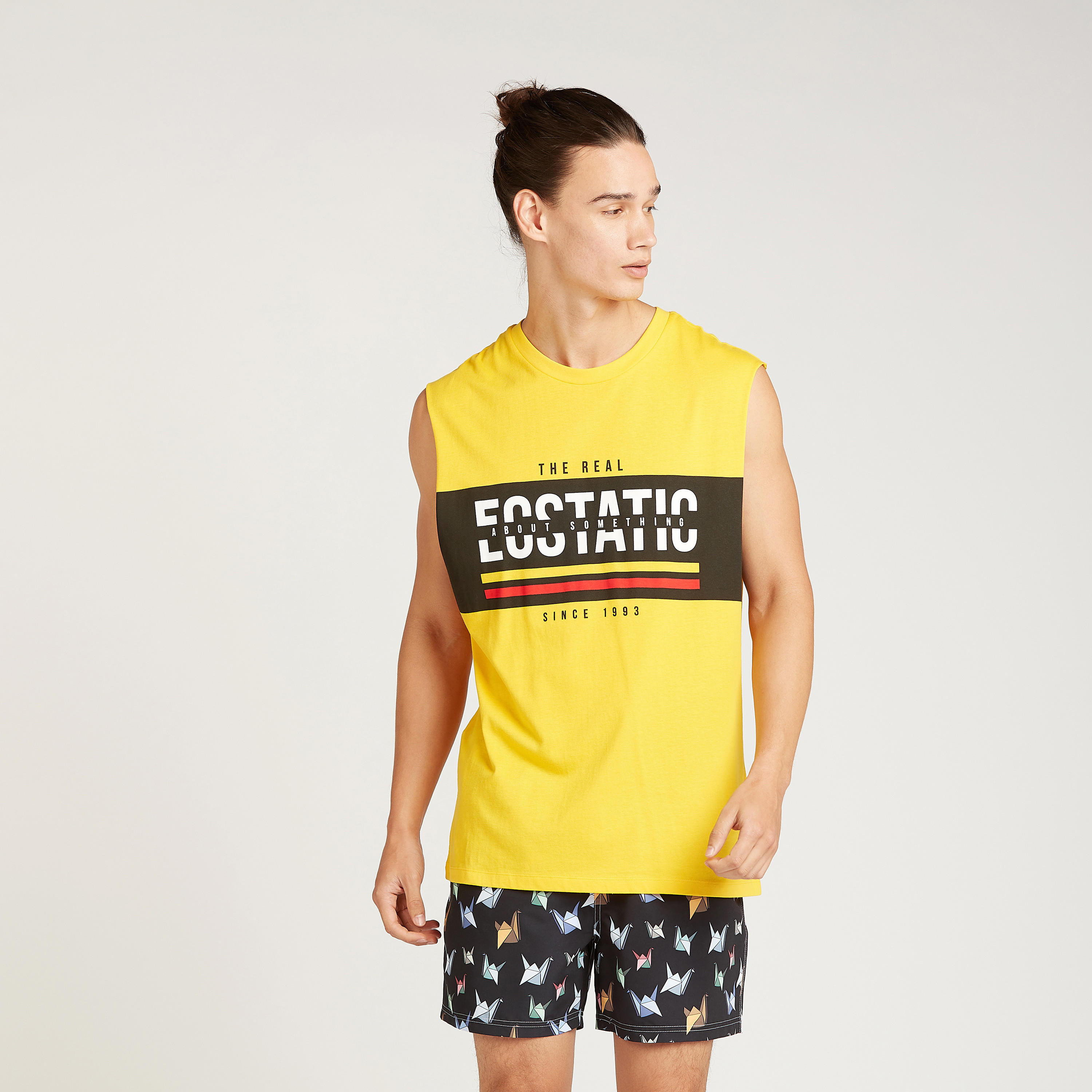 Typographic Print Sleeveless T-shirt with Crew Neck-men-clothing-tshirtsandpolos-tshirts-image-1