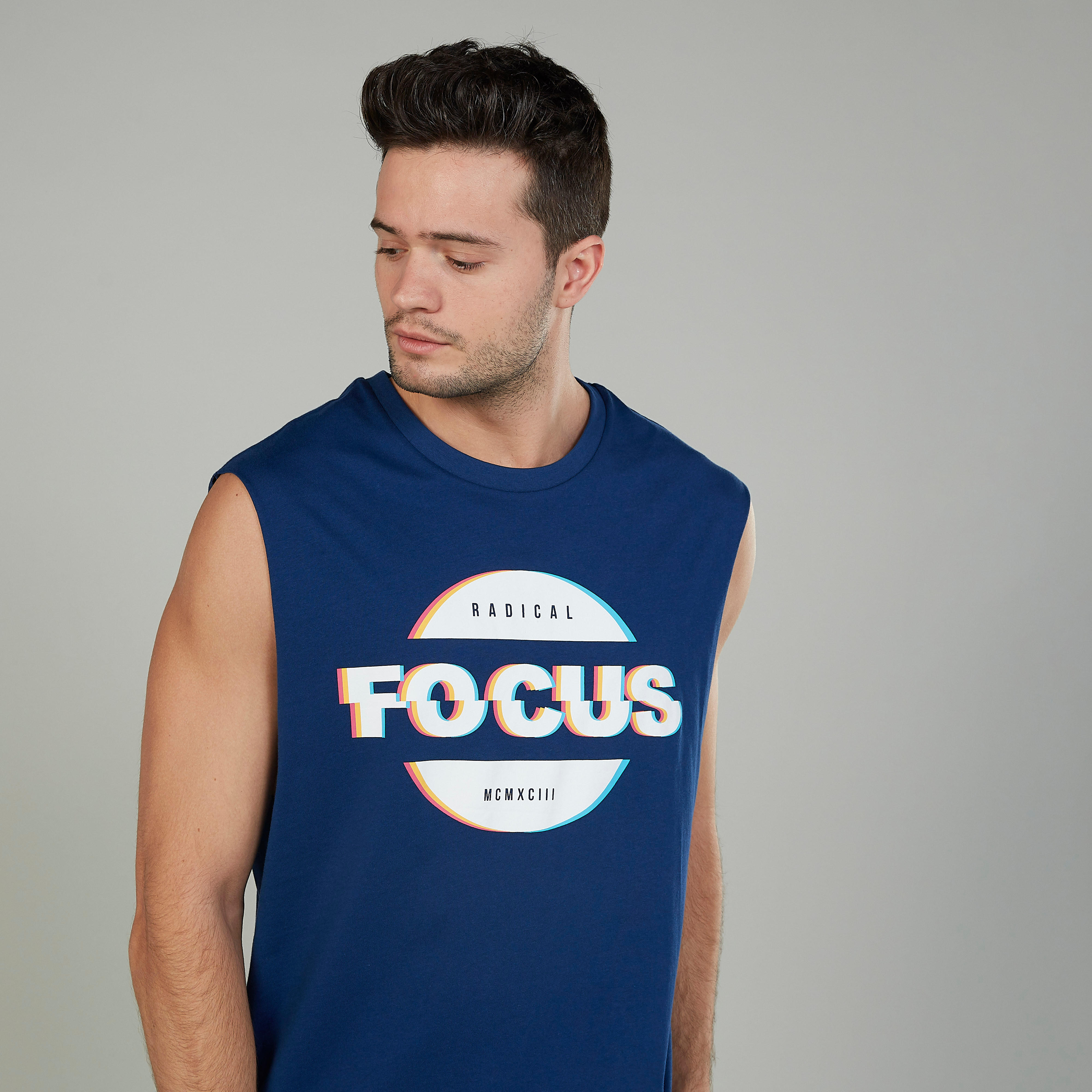 Typographic Print Sleeveless T-shirt with Crew Neck-men-clothing-tshirtsandpolos-tshirts-image-3