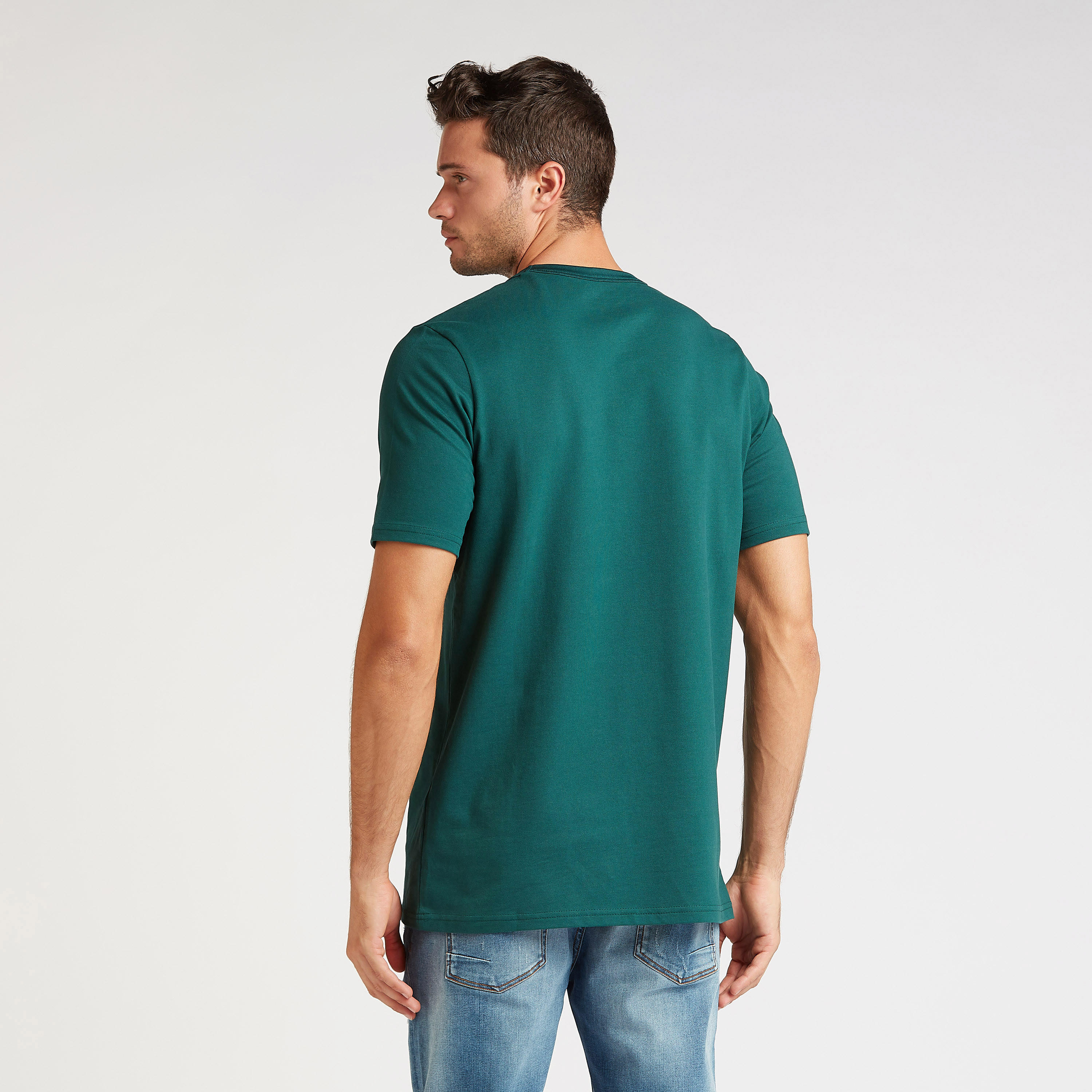 Typographic Print T-shirt with Crew Neck and Short Sleeves-men-clothing-tshirtsandpolos-tshirts-image-4