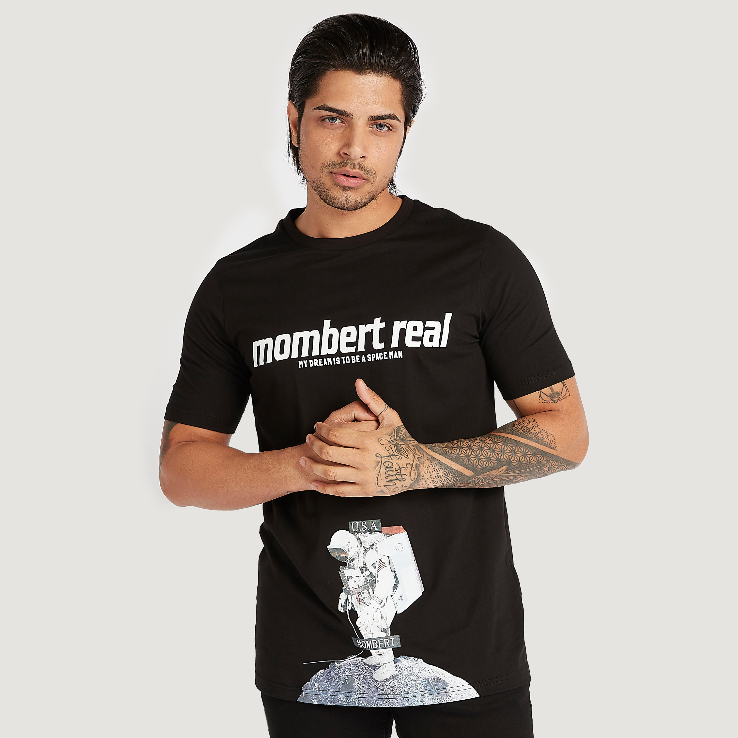 Printed Crew Neck T-shirt with Short Sleeves-men-clothing-tshirtsandpolos-tshirts-image-1