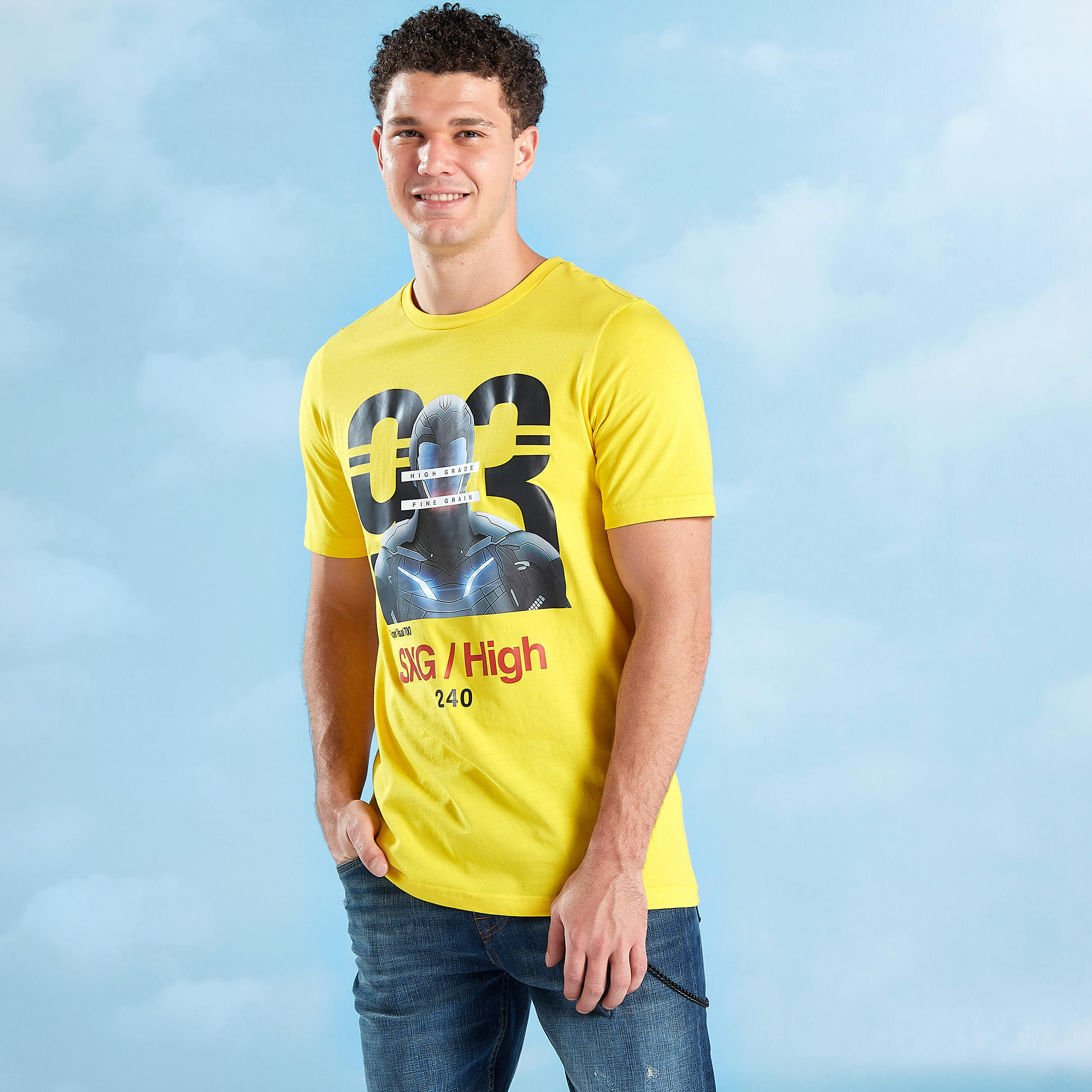 Printed T-shirt with Crew Neck and Short Sleeves-men-clothing-tshirtsandpolos-tshirts-image-2