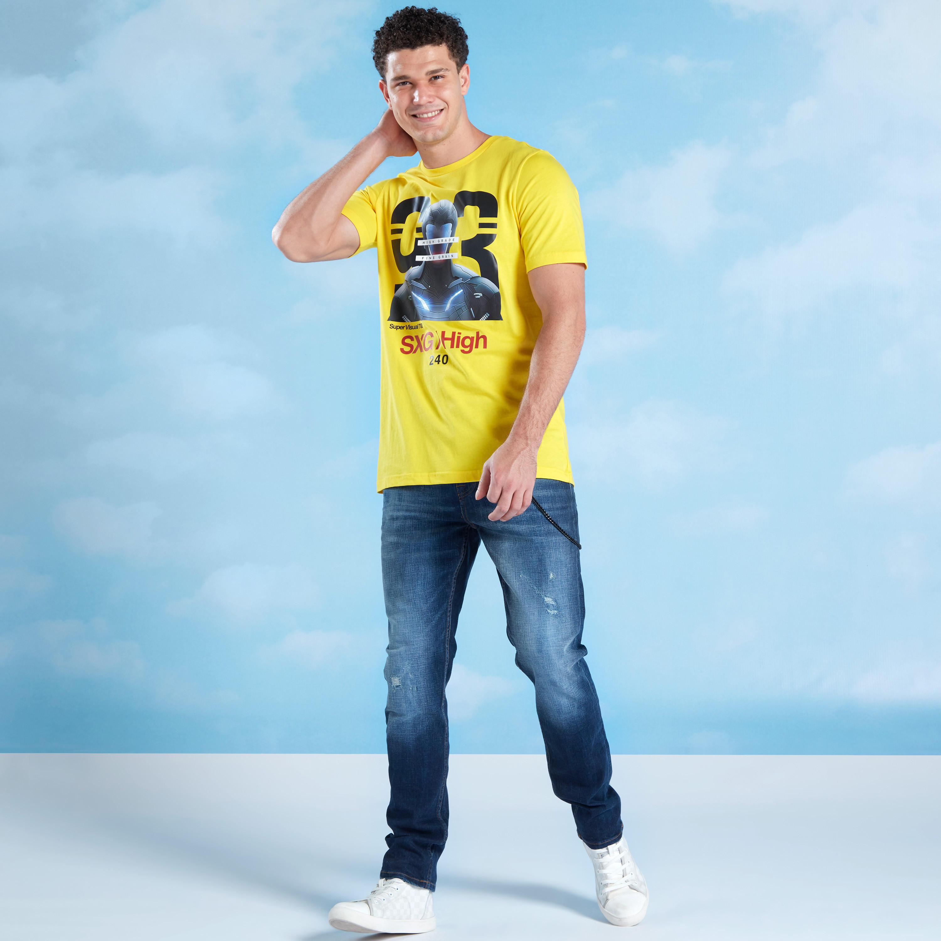 Printed T-shirt with Crew Neck and Short Sleeves-men-clothing-tshirtsandpolos-tshirts-image-3