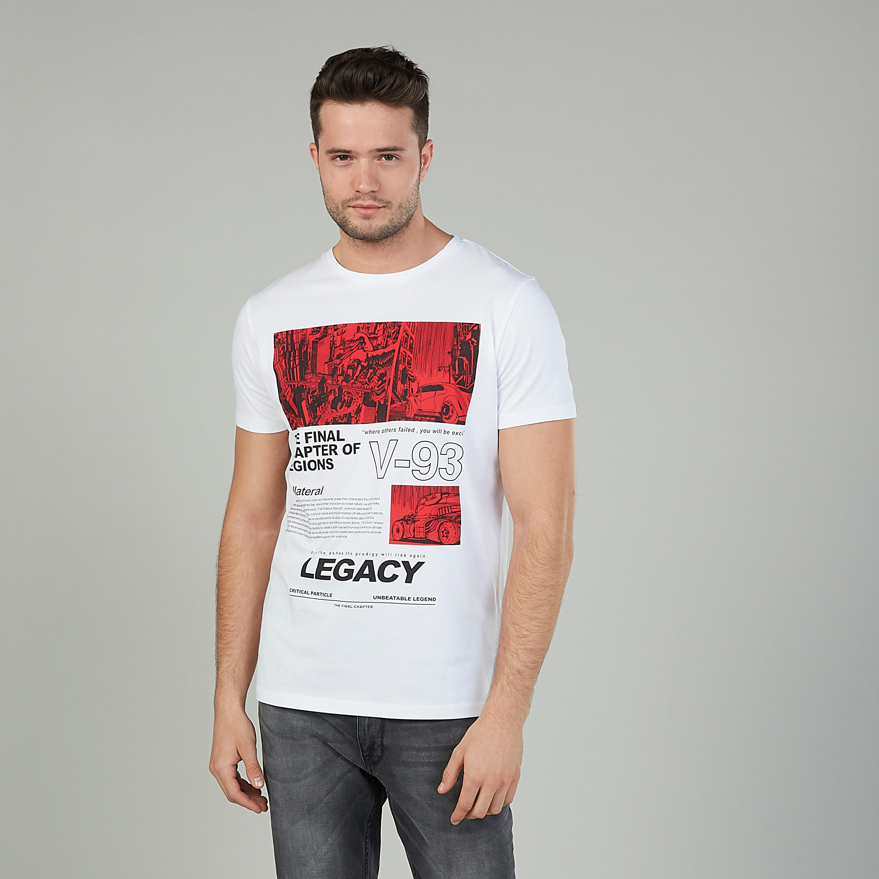 Printed T-shirt with Round Neck and Short Sleeves-men-clothing-tshirtsandpolos-tshirts-image-1