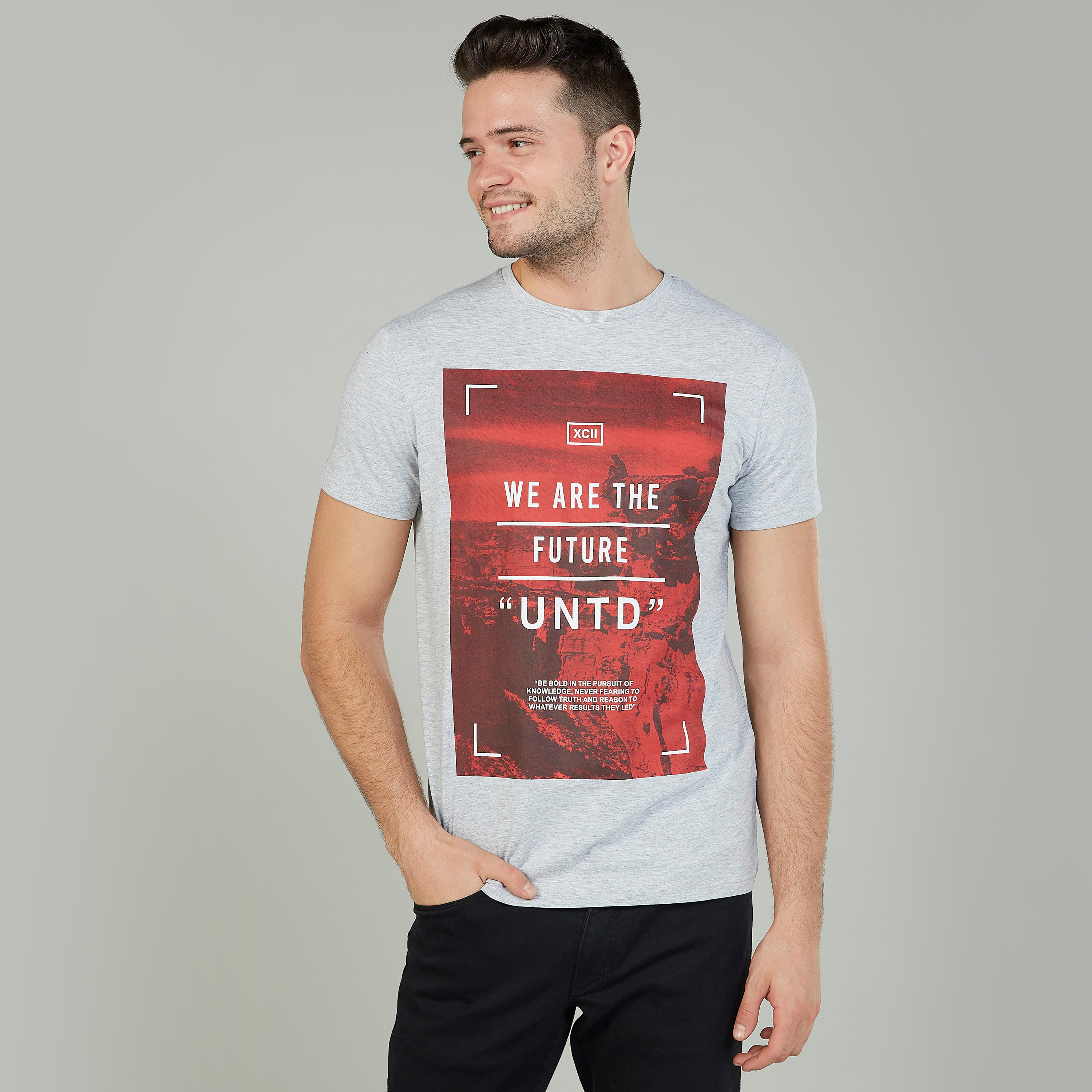 Printed T-shirt with Crew Neck and Short Sleeves-men-clothing-tshirtsandpolos-tshirts-image-1