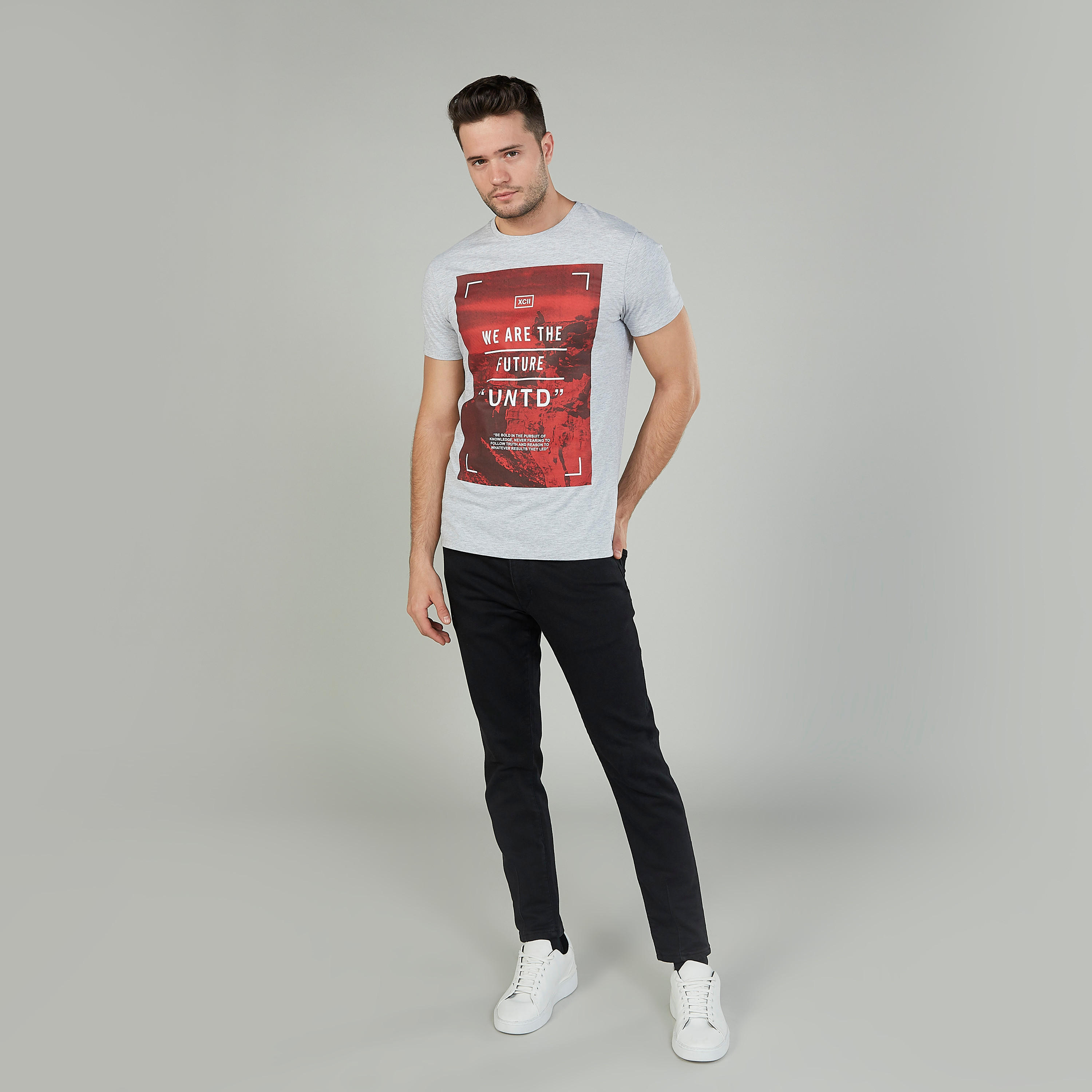 Printed T-shirt with Crew Neck and Short Sleeves-men-clothing-tshirtsandpolos-tshirts-image-2