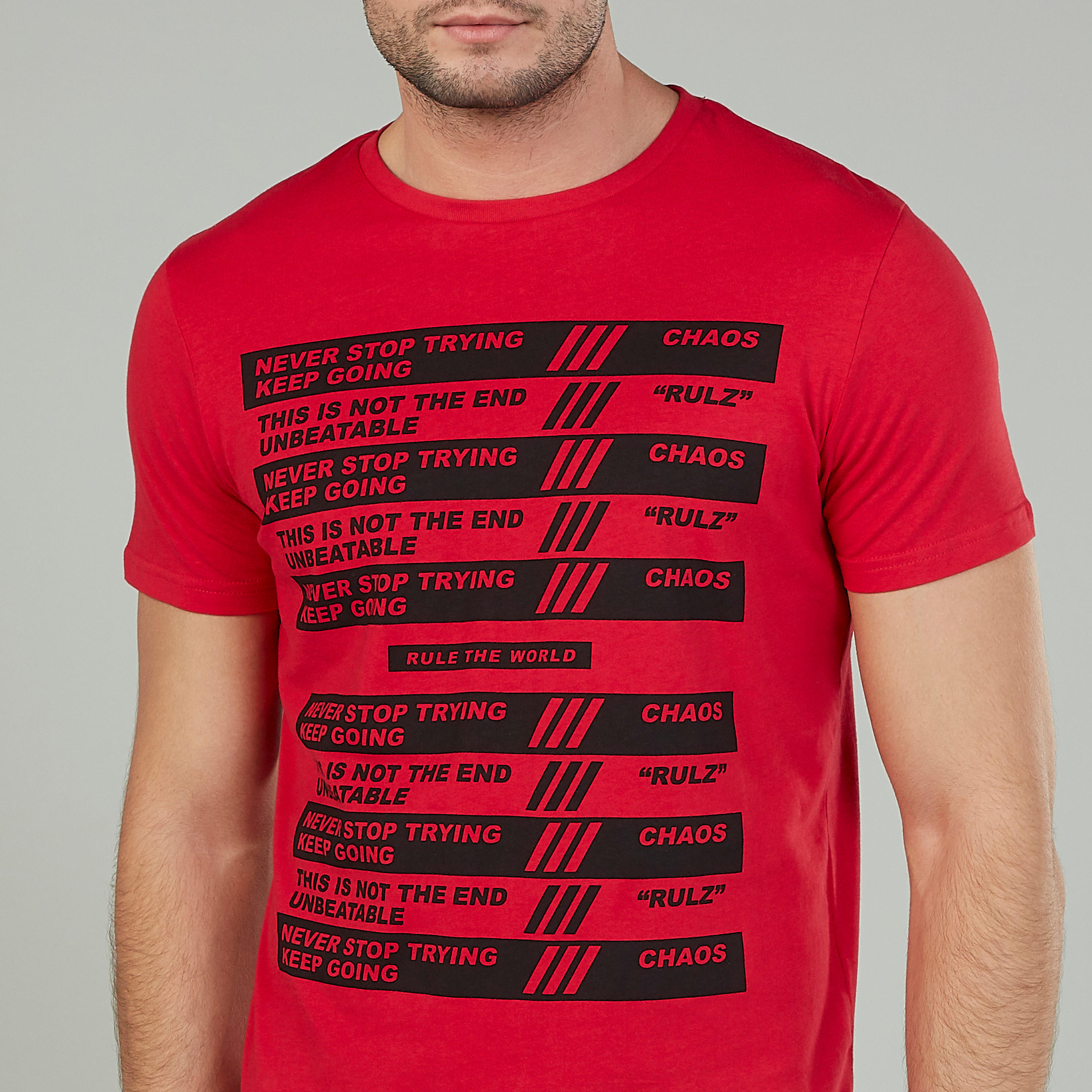 Printed T-shirt with Round Neck and Short Sleeves-men-clothing-tshirtsandpolos-tshirts-image-3