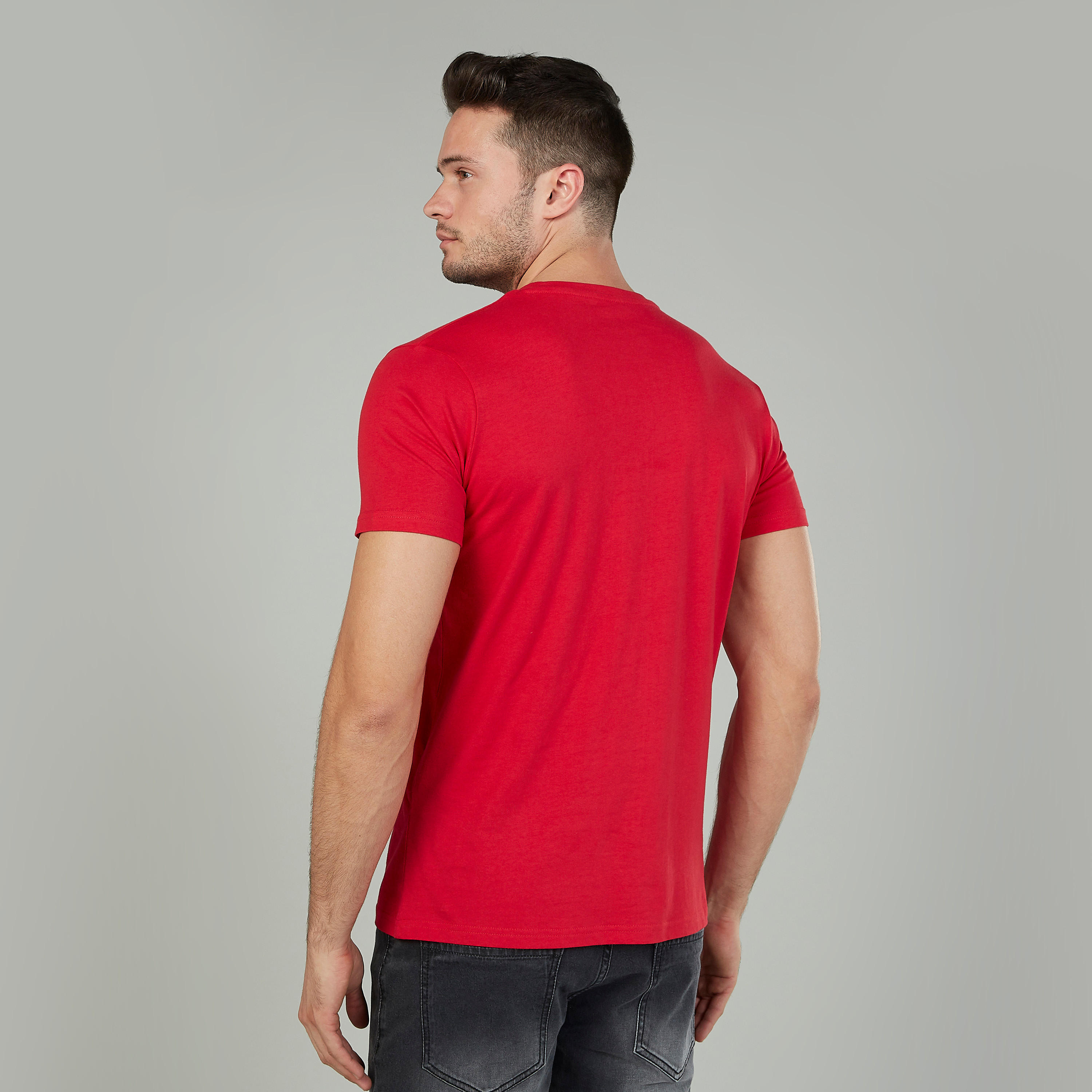 Printed T-shirt with Round Neck and Short Sleeves-men-clothing-tshirtsandpolos-tshirts-image-4