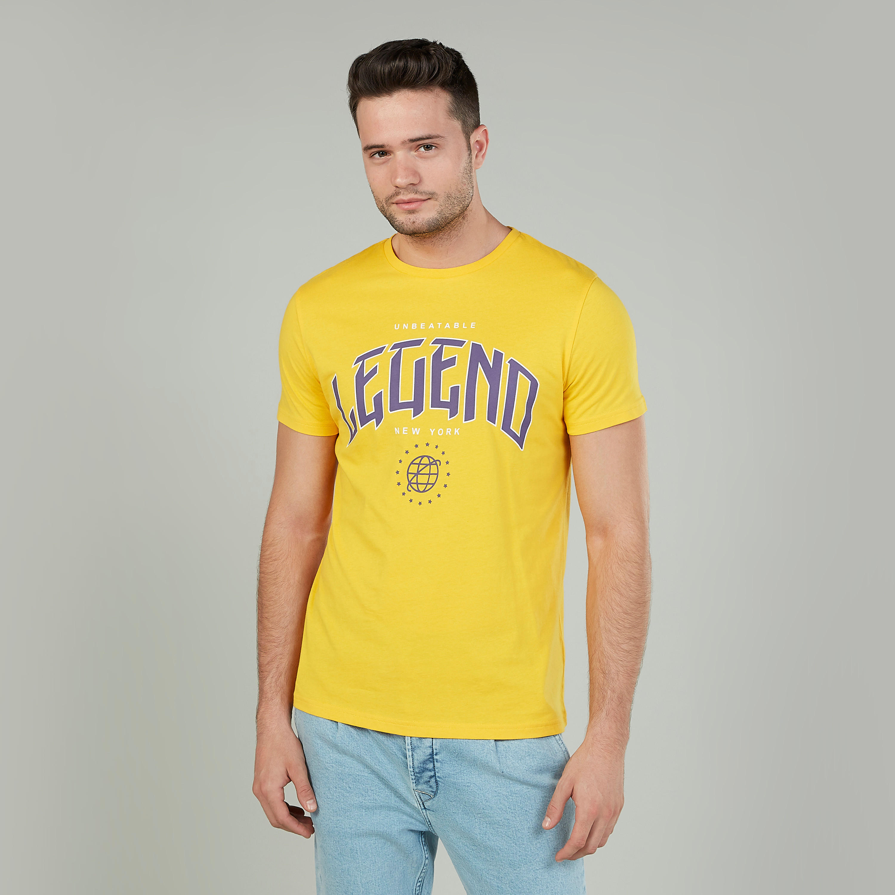 Printed T-shirt with Crew Neck and Short Sleeves-men-clothing-tshirtsandpolos-tshirts-image-1
