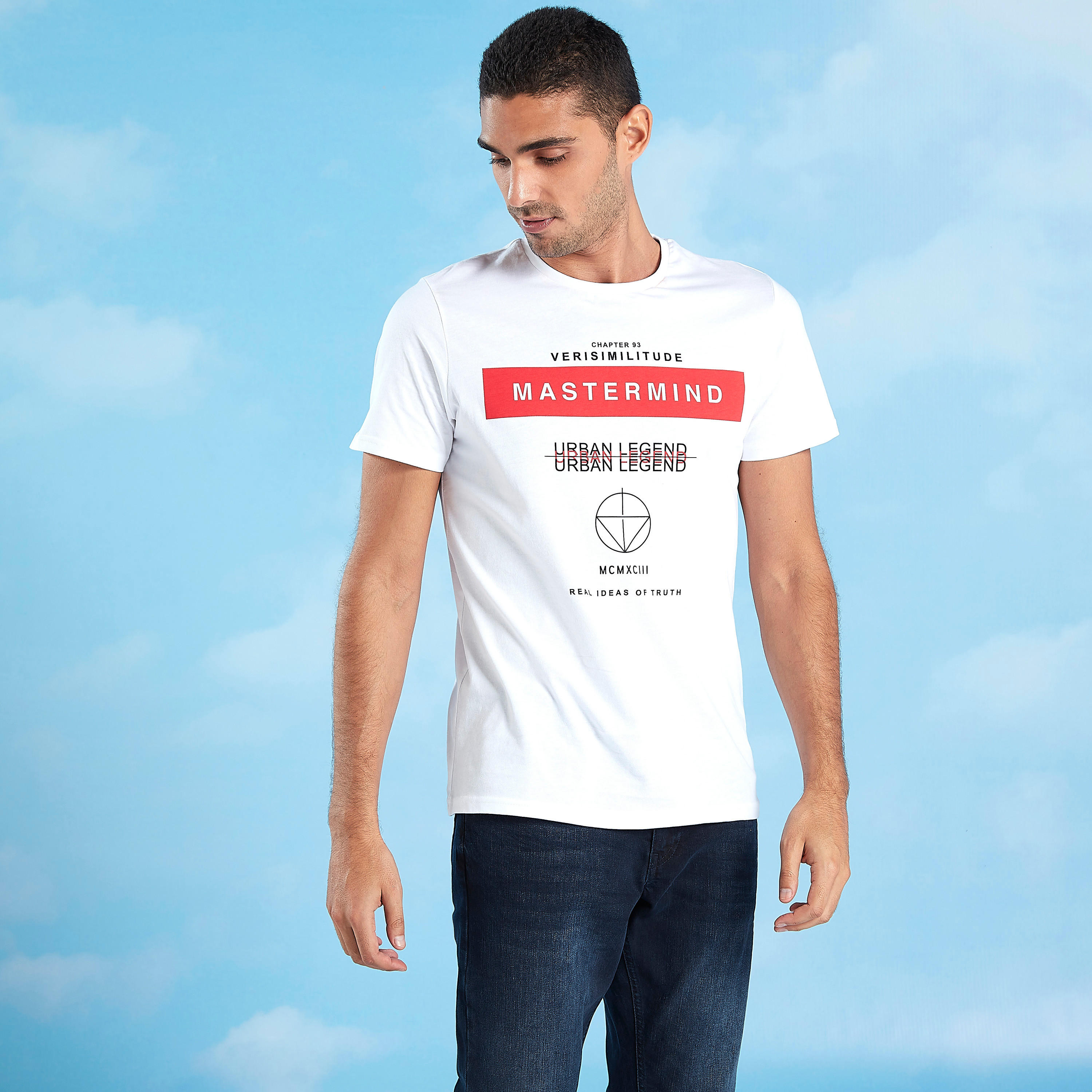 Printed T-shirt with Round Neck and Short Sleeves-men-clothing-tshirtsandpolos-tshirts-image-1