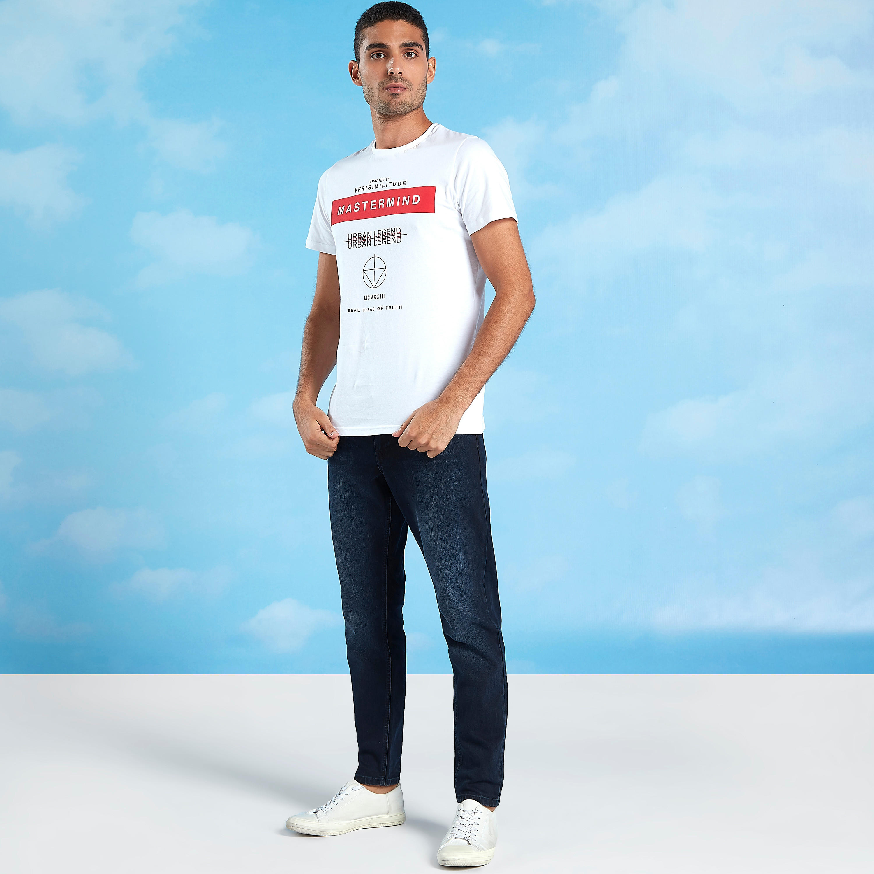 Printed T-shirt with Round Neck and Short Sleeves-men-clothing-tshirtsandpolos-tshirts-image-2