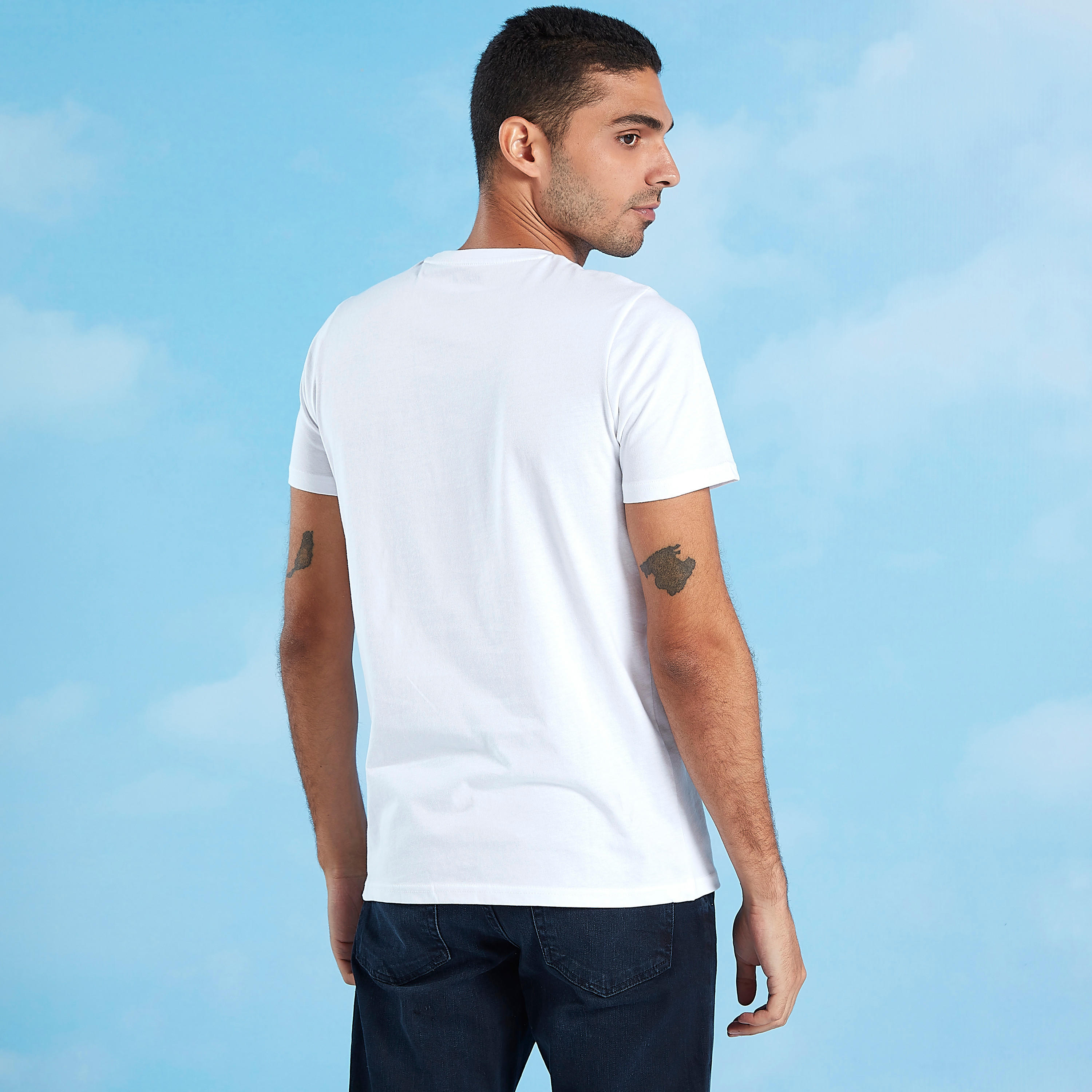 Printed T-shirt with Round Neck and Short Sleeves-men-clothing-tshirtsandpolos-tshirts-image-4