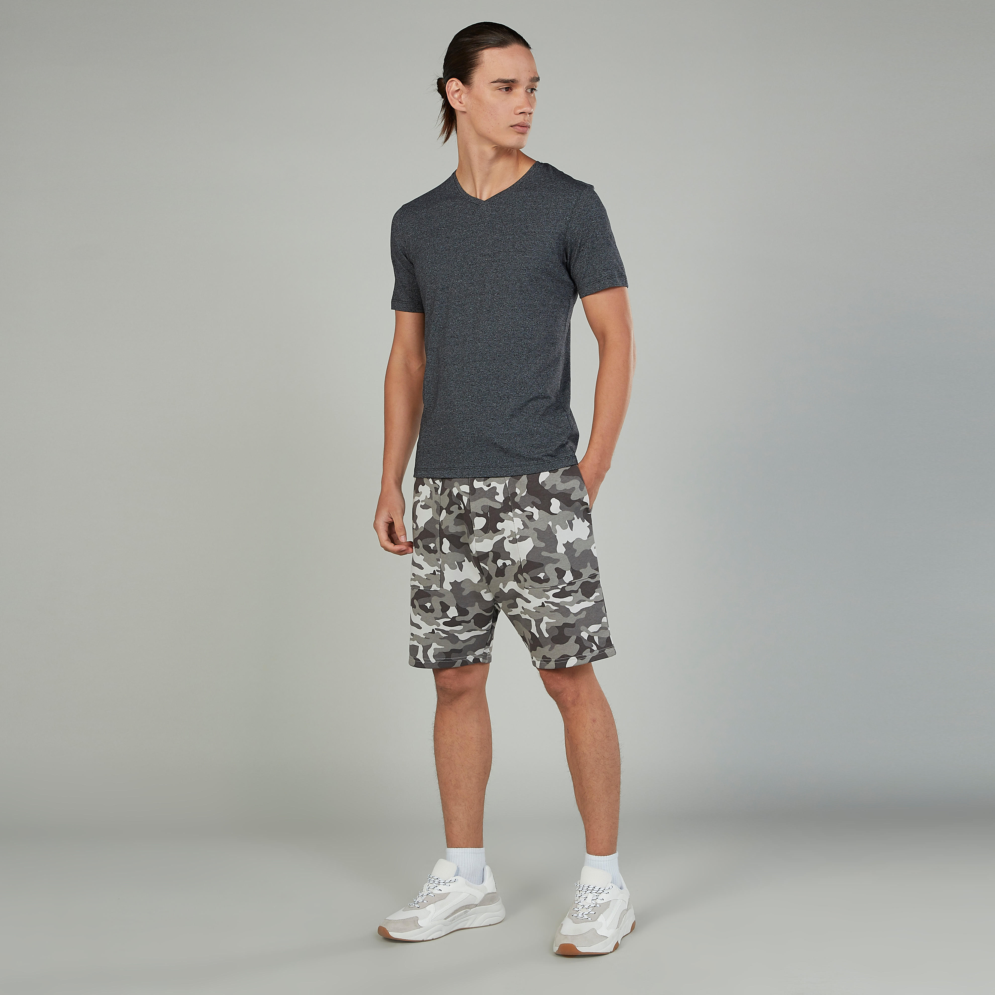 Camouflage Printed Shorts with Pocket Detail and Drawstring-men-clothing-bottoms-shorts-image-2