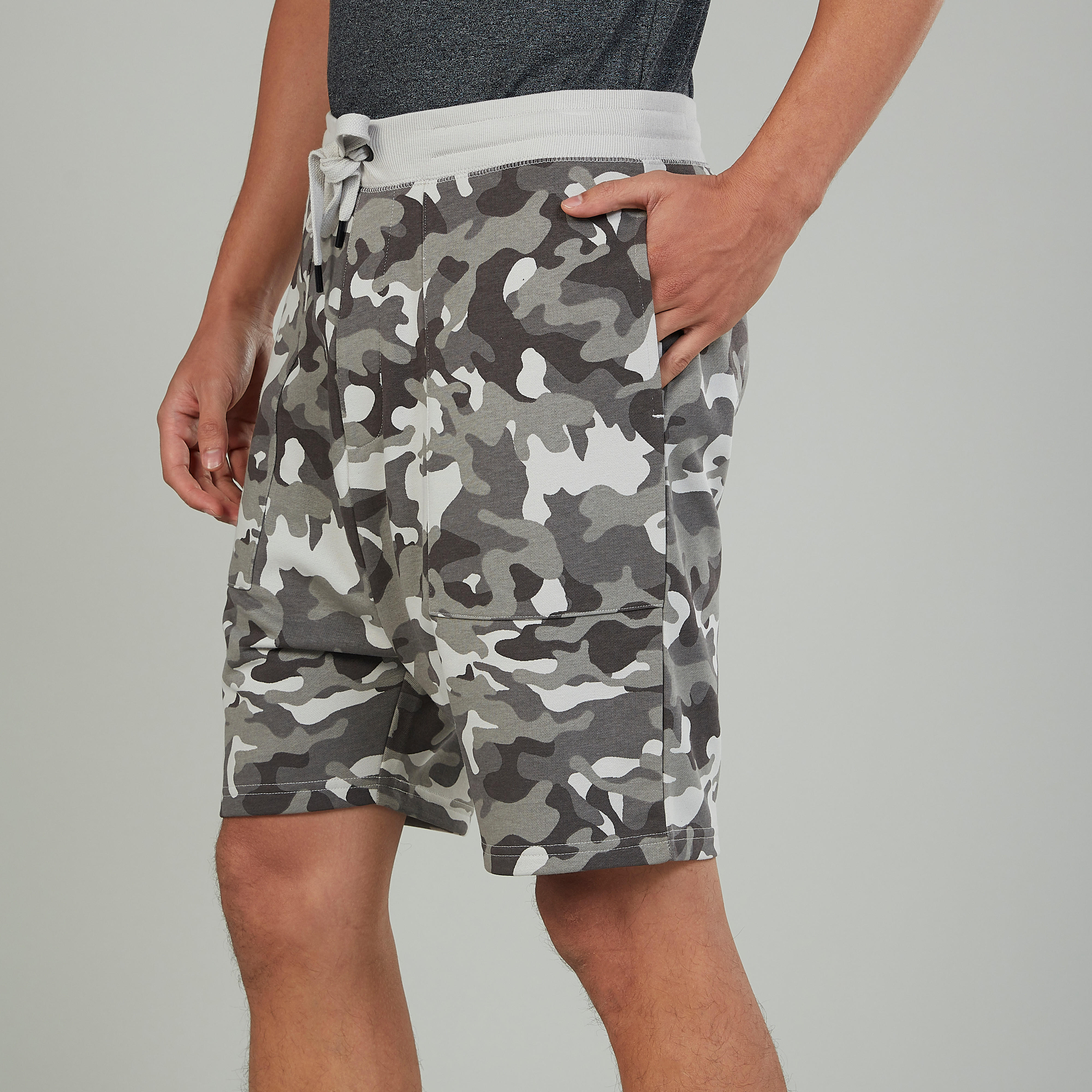 Camouflage Printed Shorts with Pocket Detail and Drawstring-men-clothing-bottoms-shorts-image-3