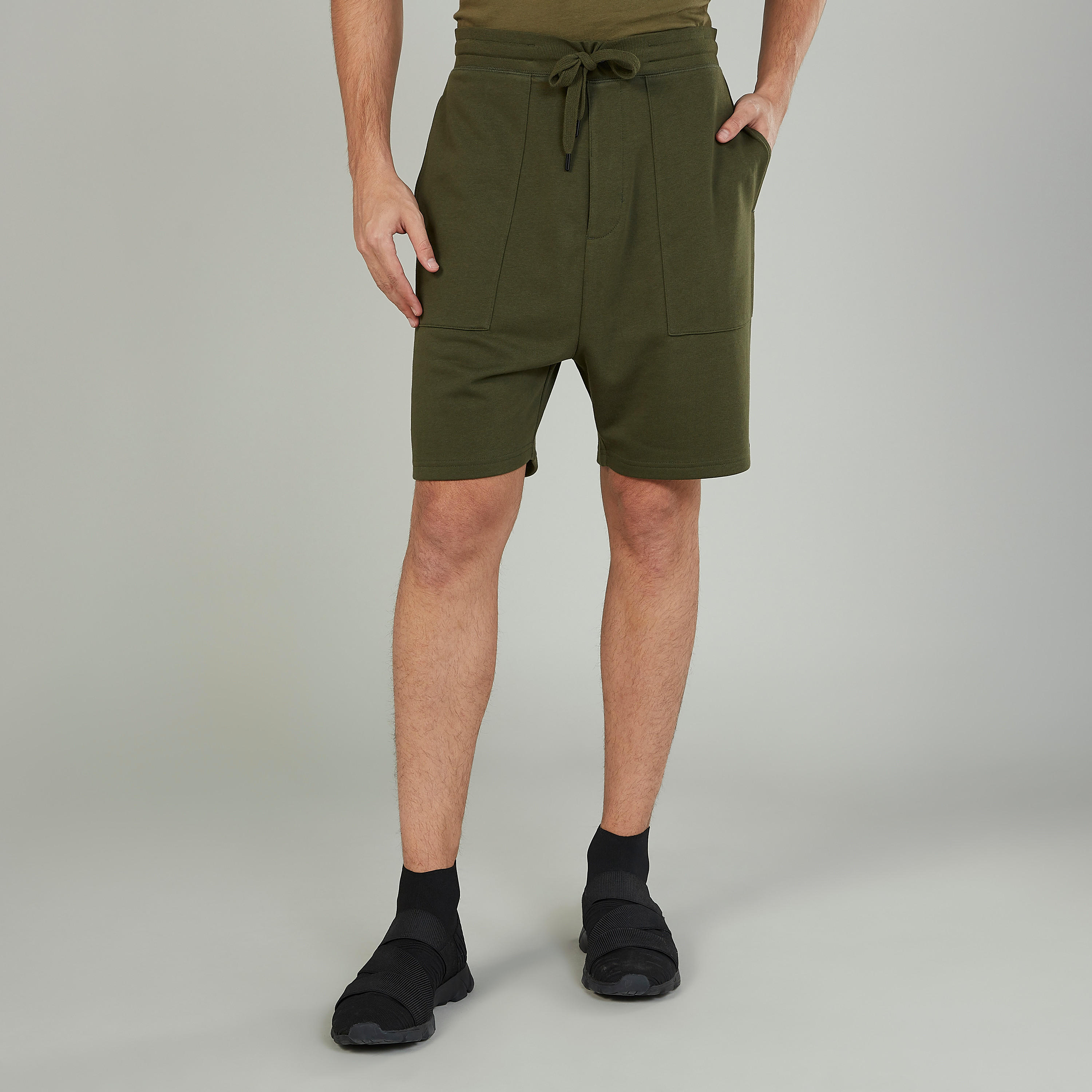 Solid Shorts with Pocket Detail and Drawstring-men-clothing-bottoms-shorts-image-1