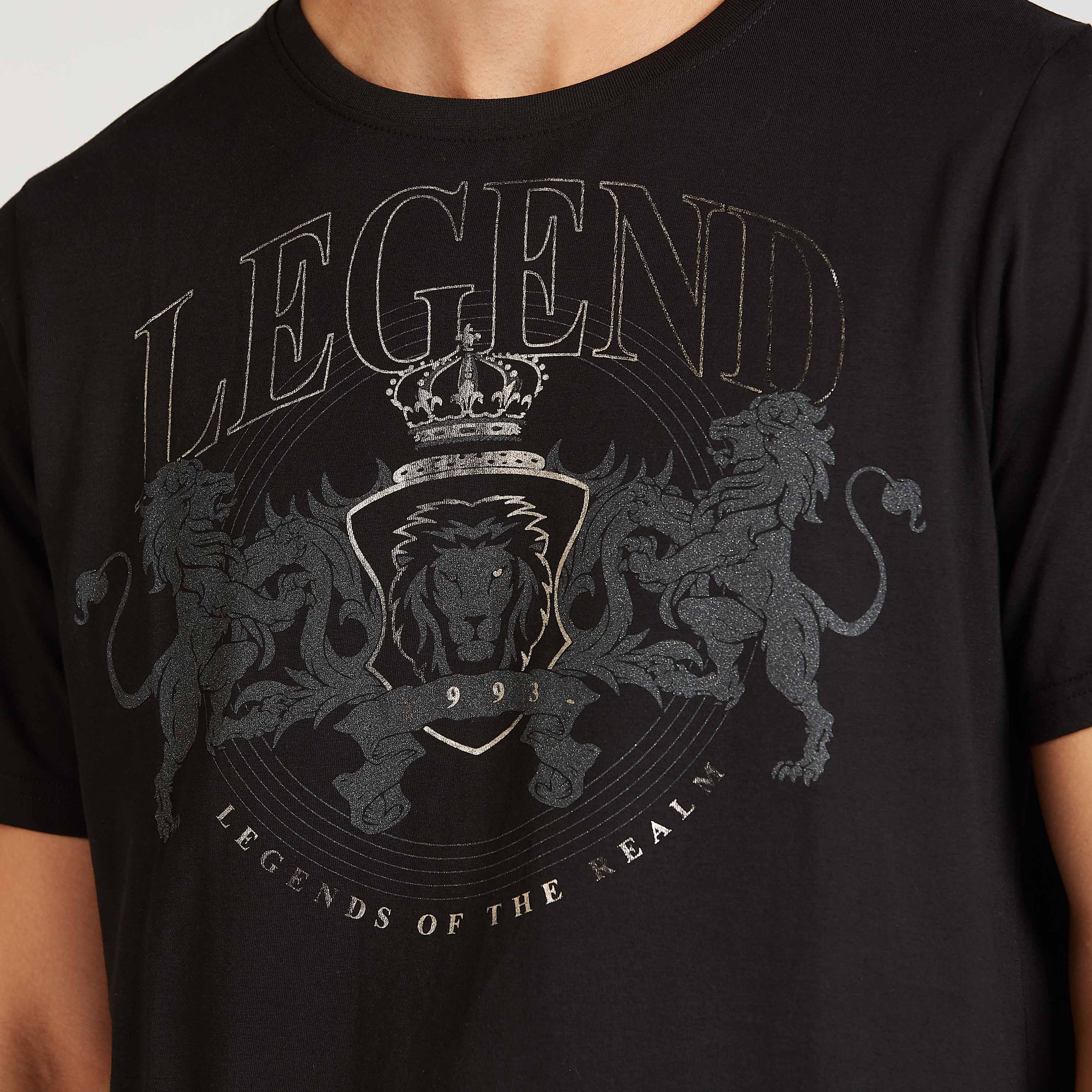 Printed T-shirt with Crew Neck and Short Sleeves-men-clothing-tshirtsandpolos-tshirts-image-5