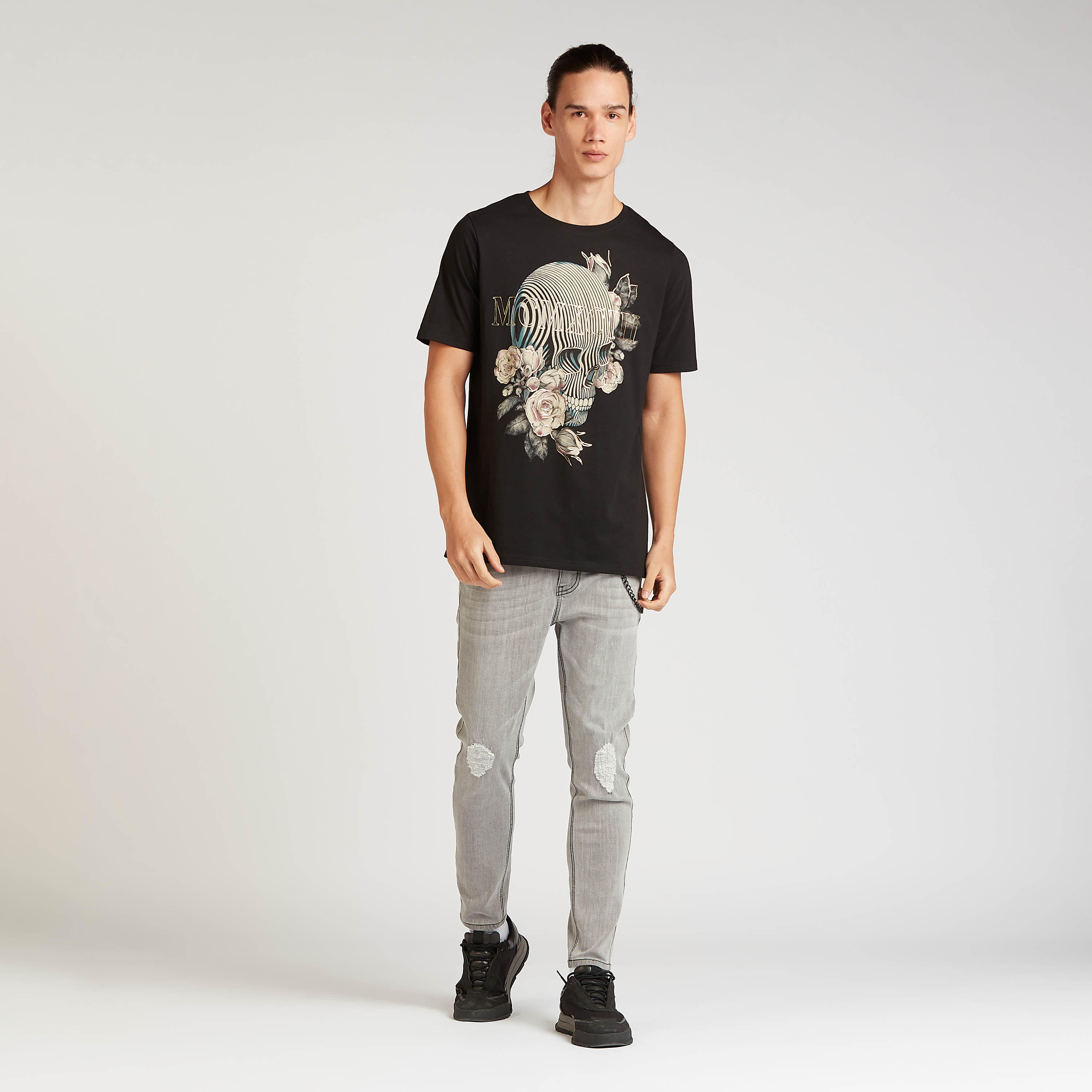 Printed T-shirt with Crew Neck and Short Sleeves-men-clothing-tshirtsandpolos-tshirts-image-2