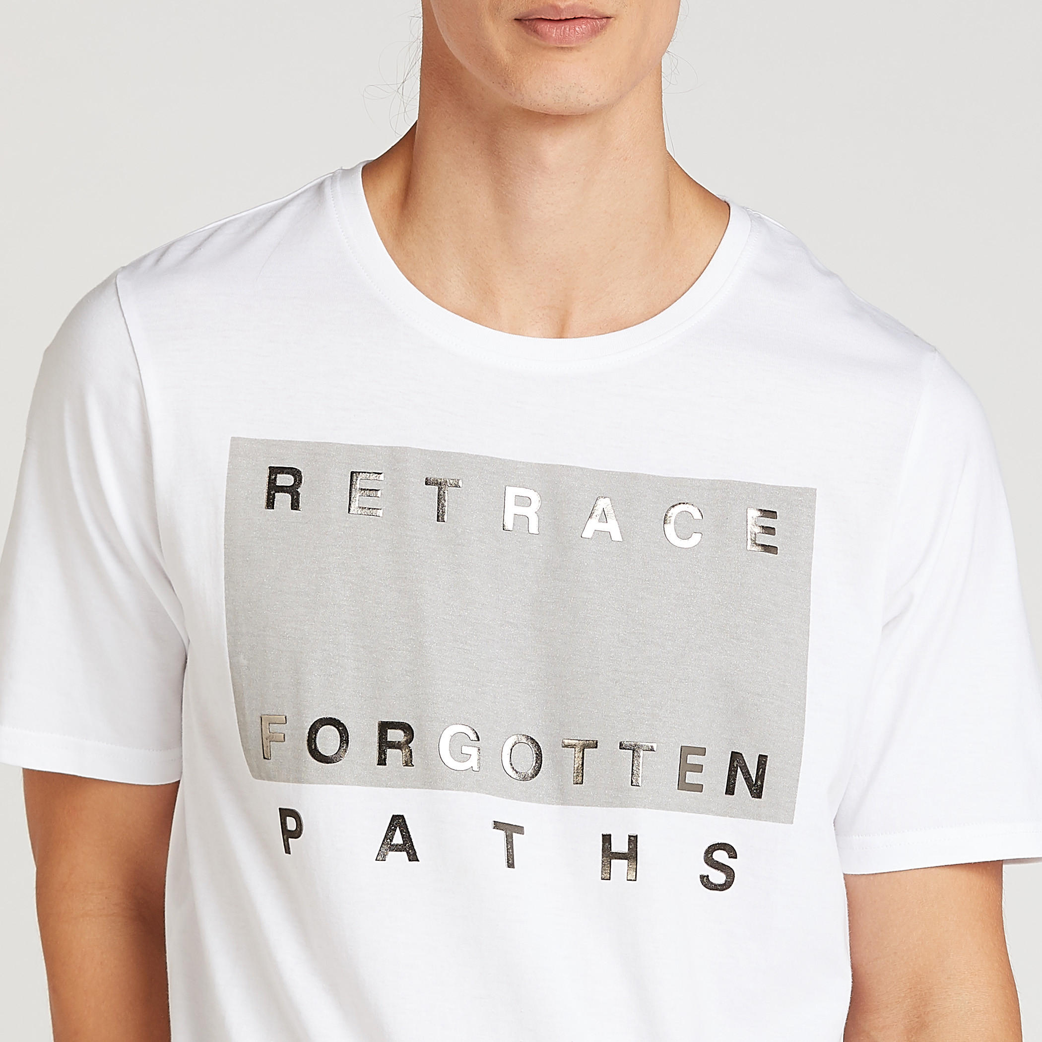 Foil Print T-shirt with Crew Neck and Short Sleeves-men-clothing-tshirtsandpolos-tshirts-image-3