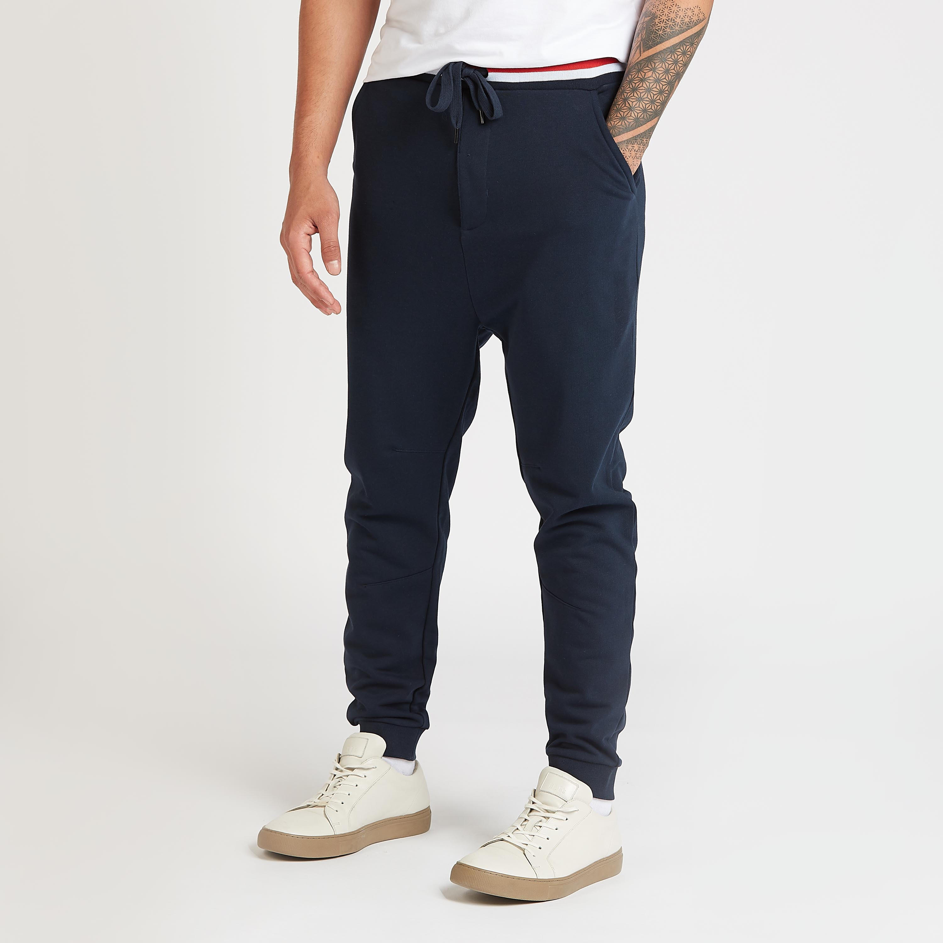 Solid Jog Pants with Pockets and Striped Elasticised Waistband-men-clothing-bottoms-joggers-image-1