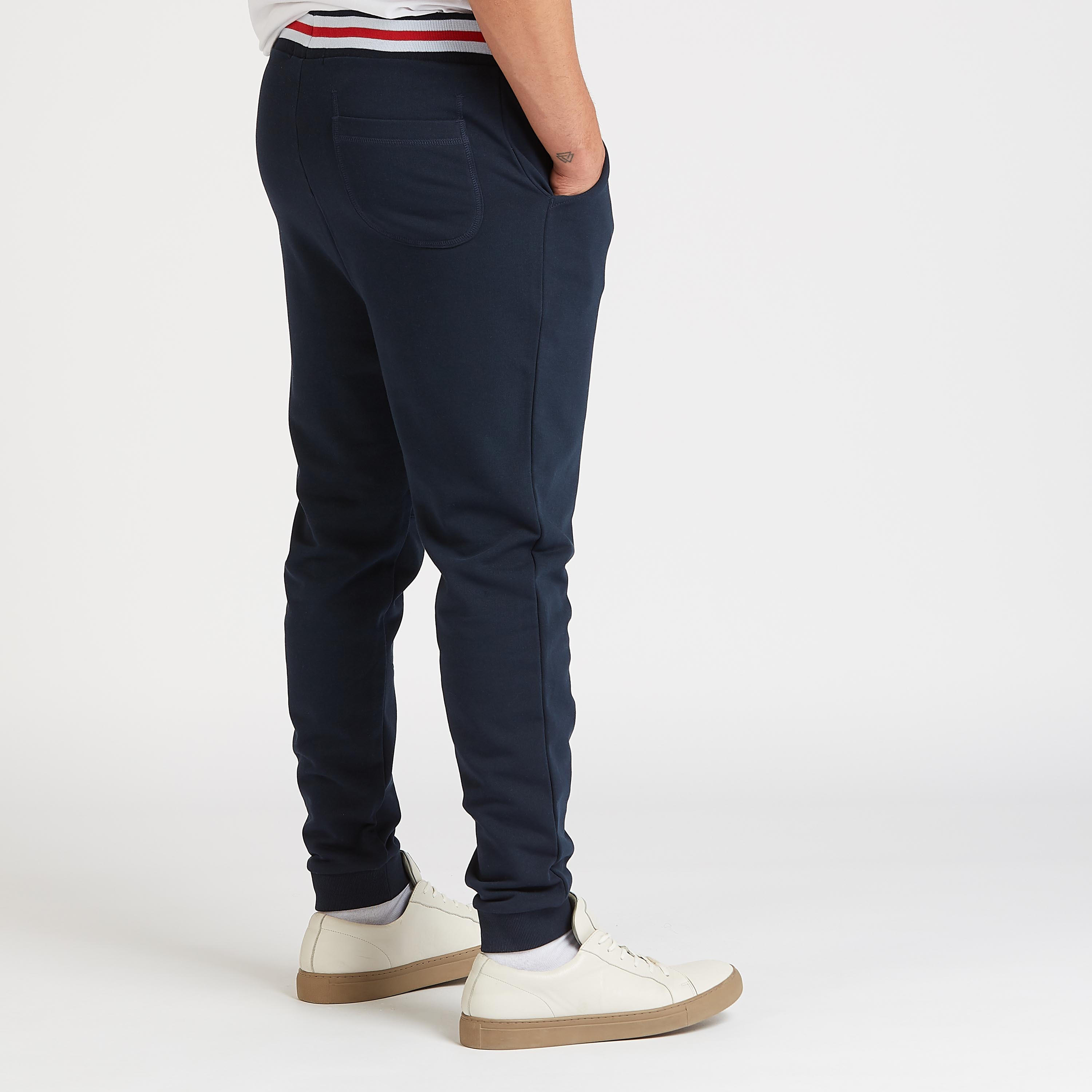 Solid Jog Pants with Pockets and Striped Elasticised Waistband-men-clothing-bottoms-joggers-image-4