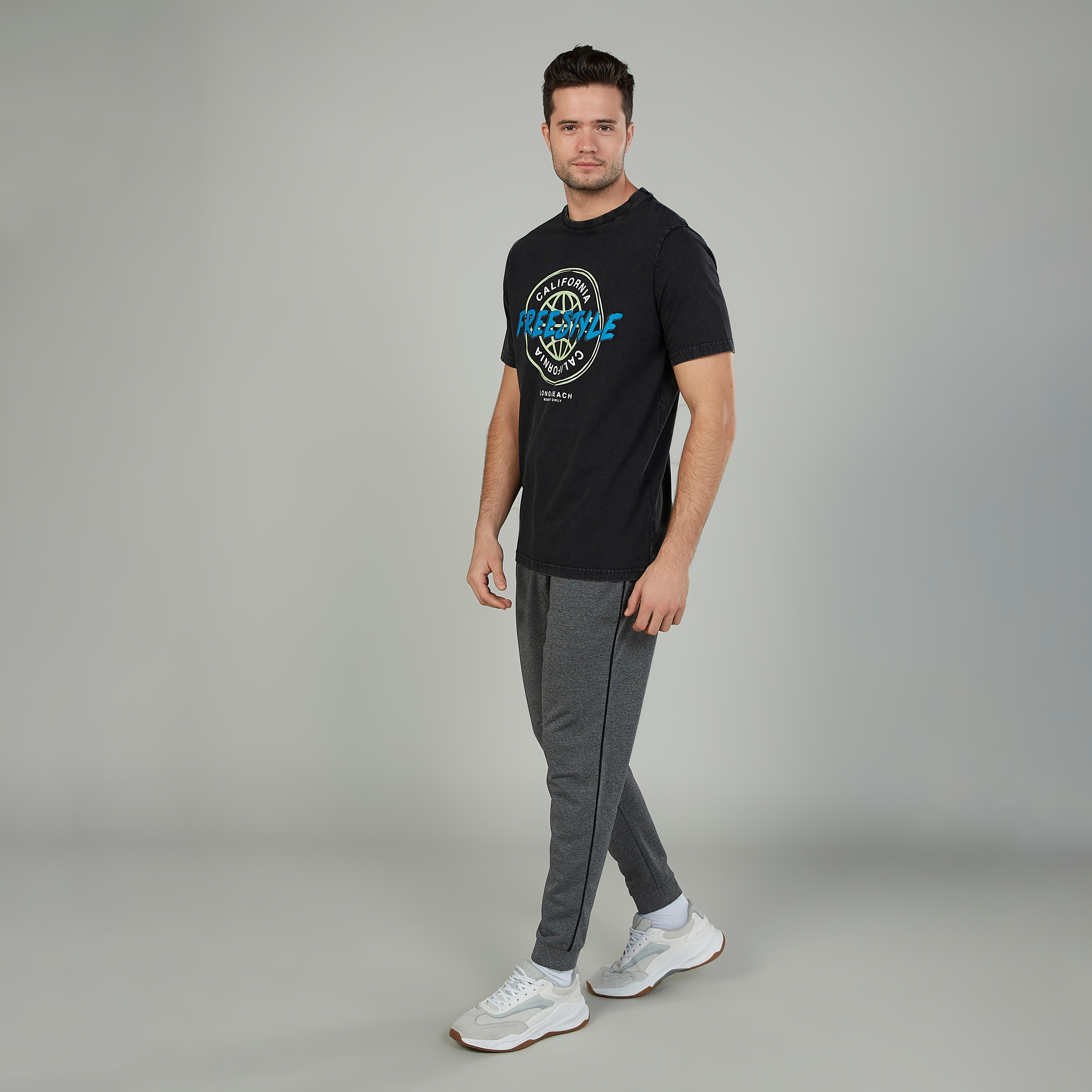 Full Length Solid Jog Pants with Pocket and Tipping Detail-men-clothing-bottoms-joggers-image-2