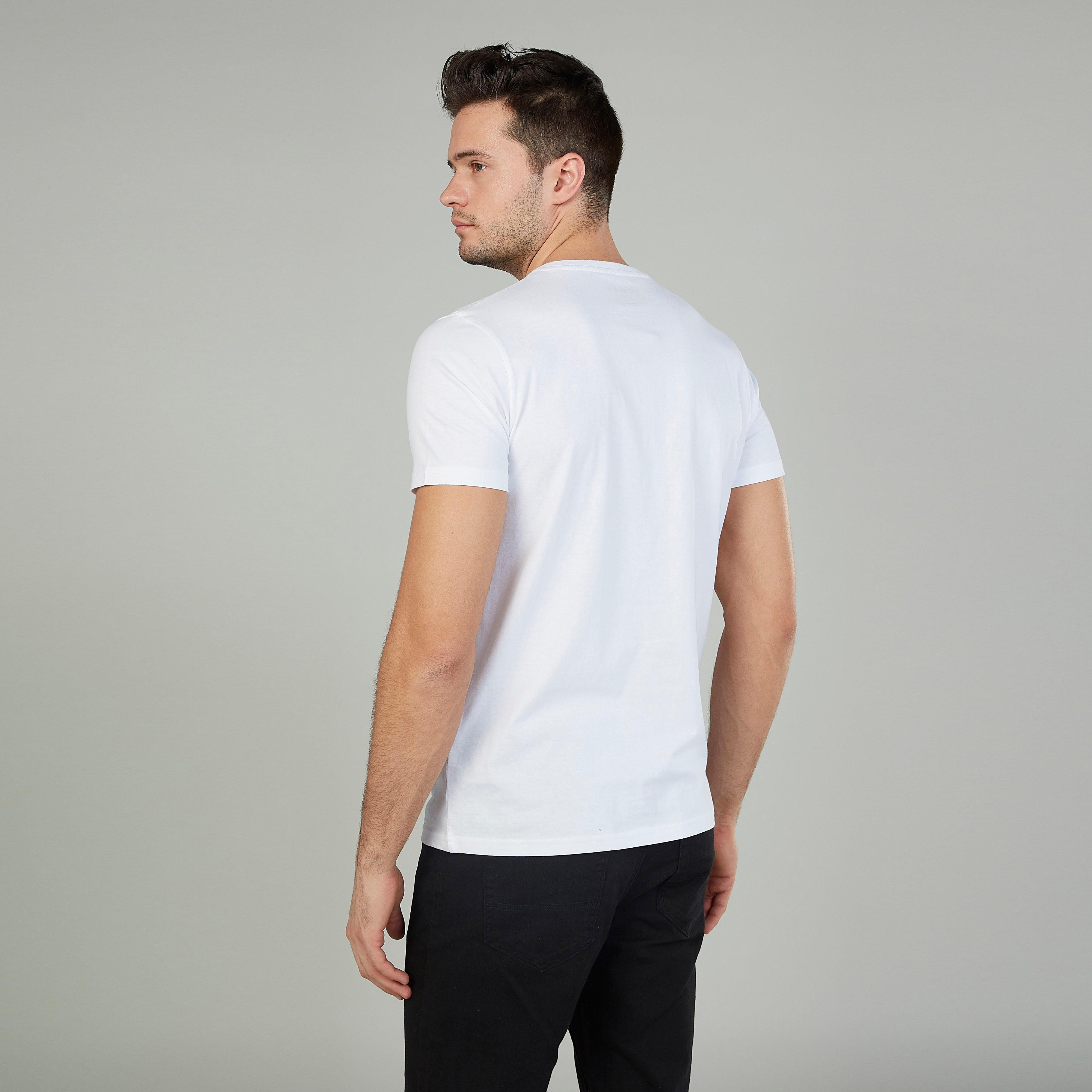 Typographic Print T-shirt with Crew Neck and Short Sleeves-men-clothing-tshirtsandpolos-tshirts-image-4