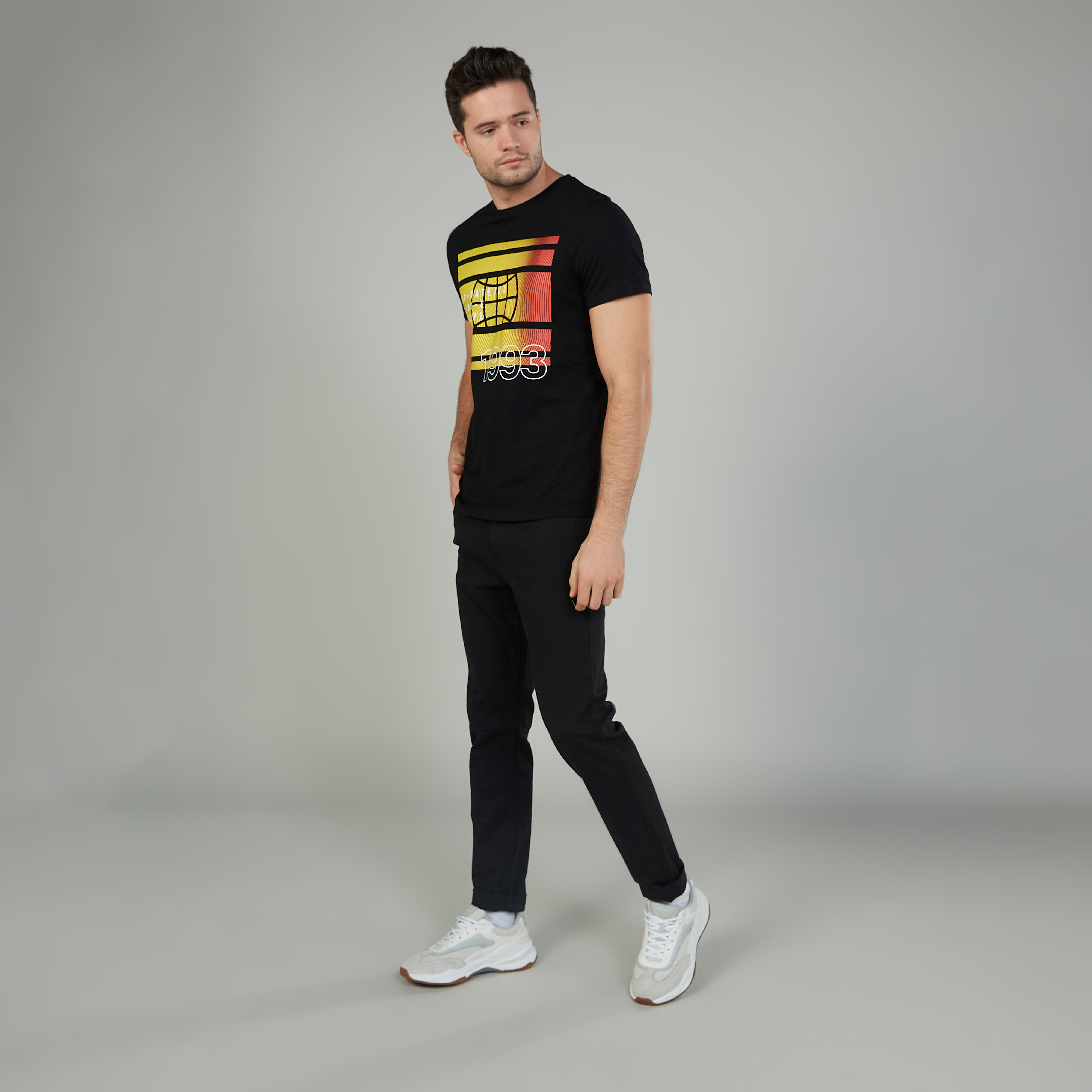 Printed T-shirt with Round Neck and Short Sleeves-men-clothing-tshirtsandpolos-tshirts-image-2