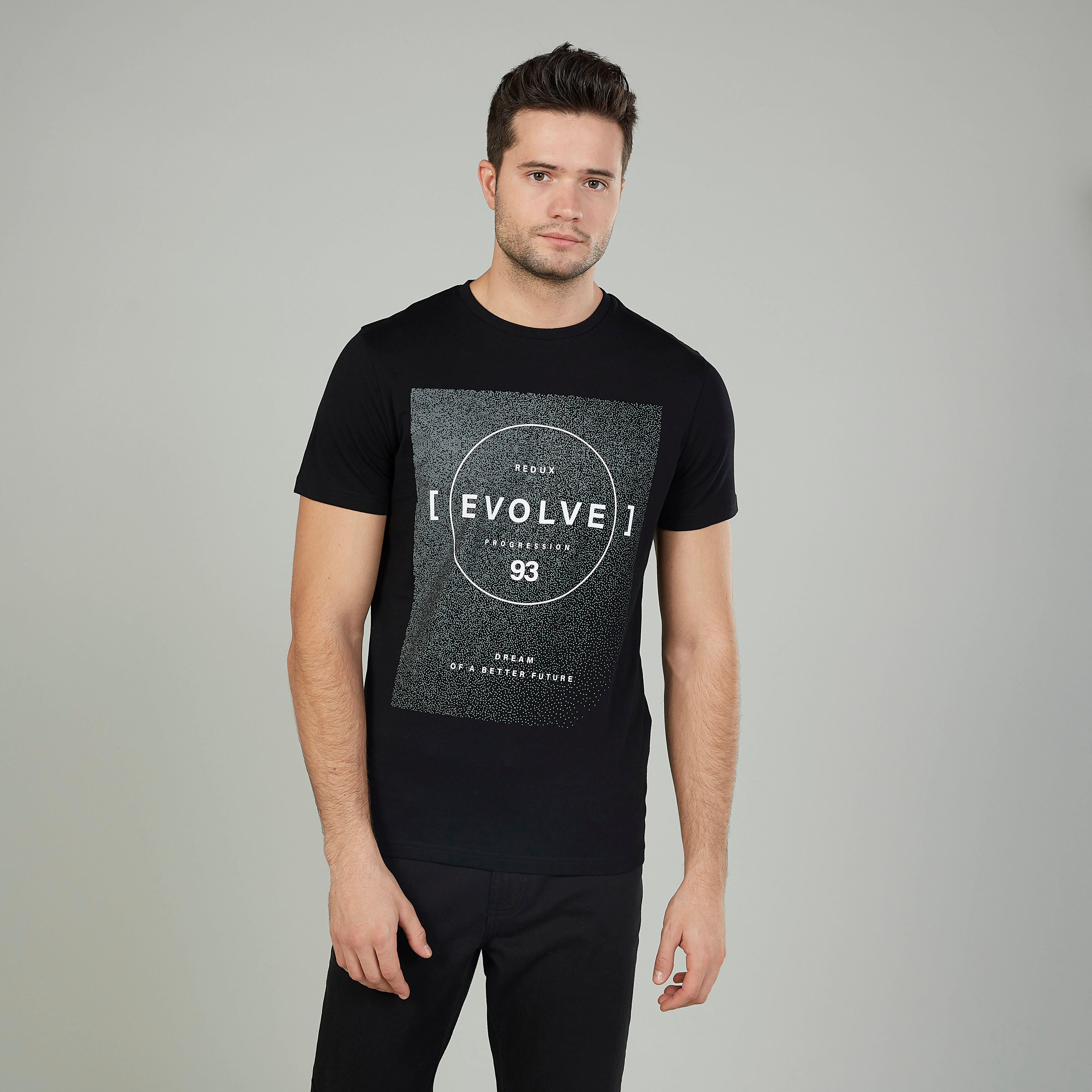 Printed T-shirt with Crew Neck and Short Sleeves-men-clothing-tshirtsandpolos-tshirts-image-1