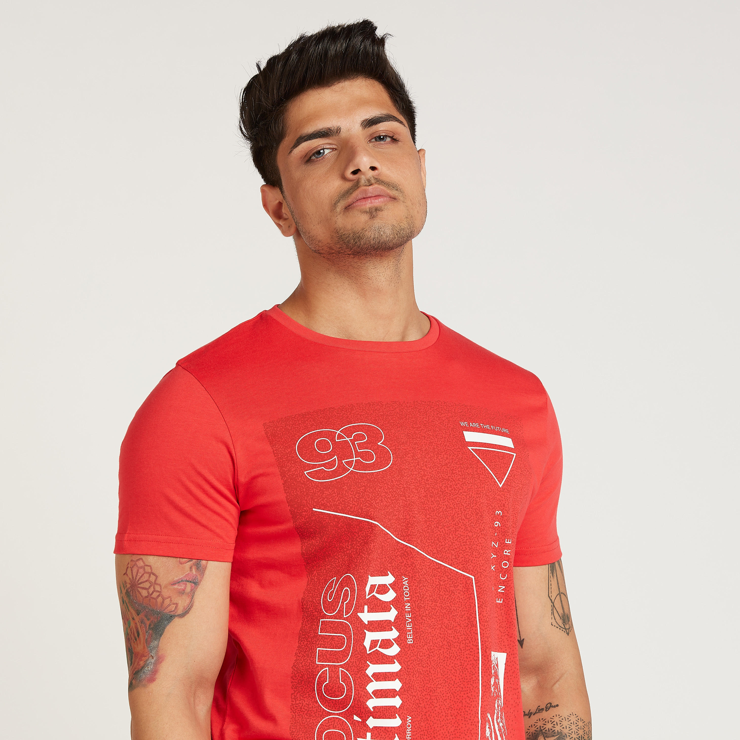Printed T-shirt with Crew Neck and Short Sleeves-men-clothing-tshirtsandpolos-tshirts-image-3
