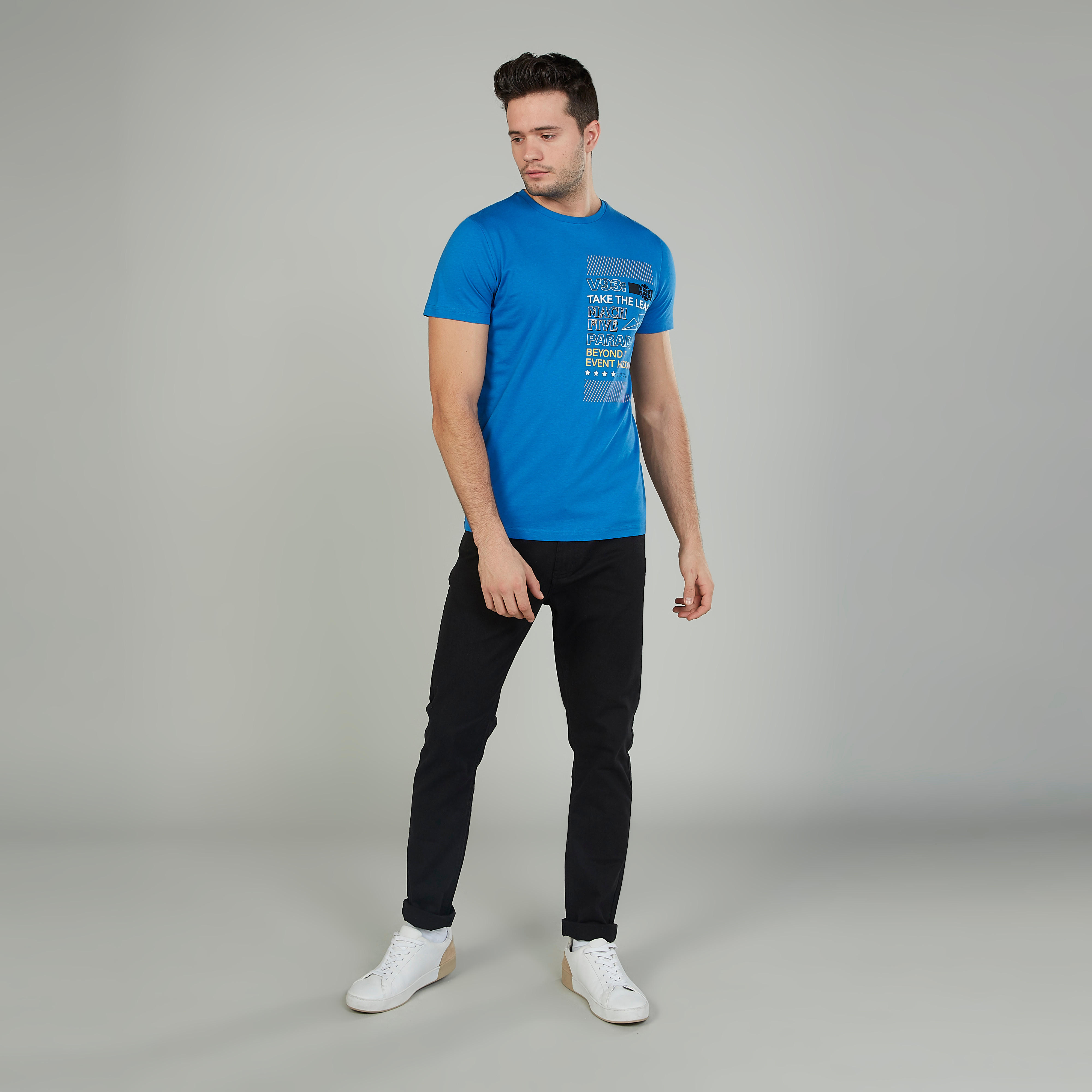 Printed T-shirt with Crew Neck and Short Sleeves-men-clothing-tshirtsandpolos-tshirts-image-2