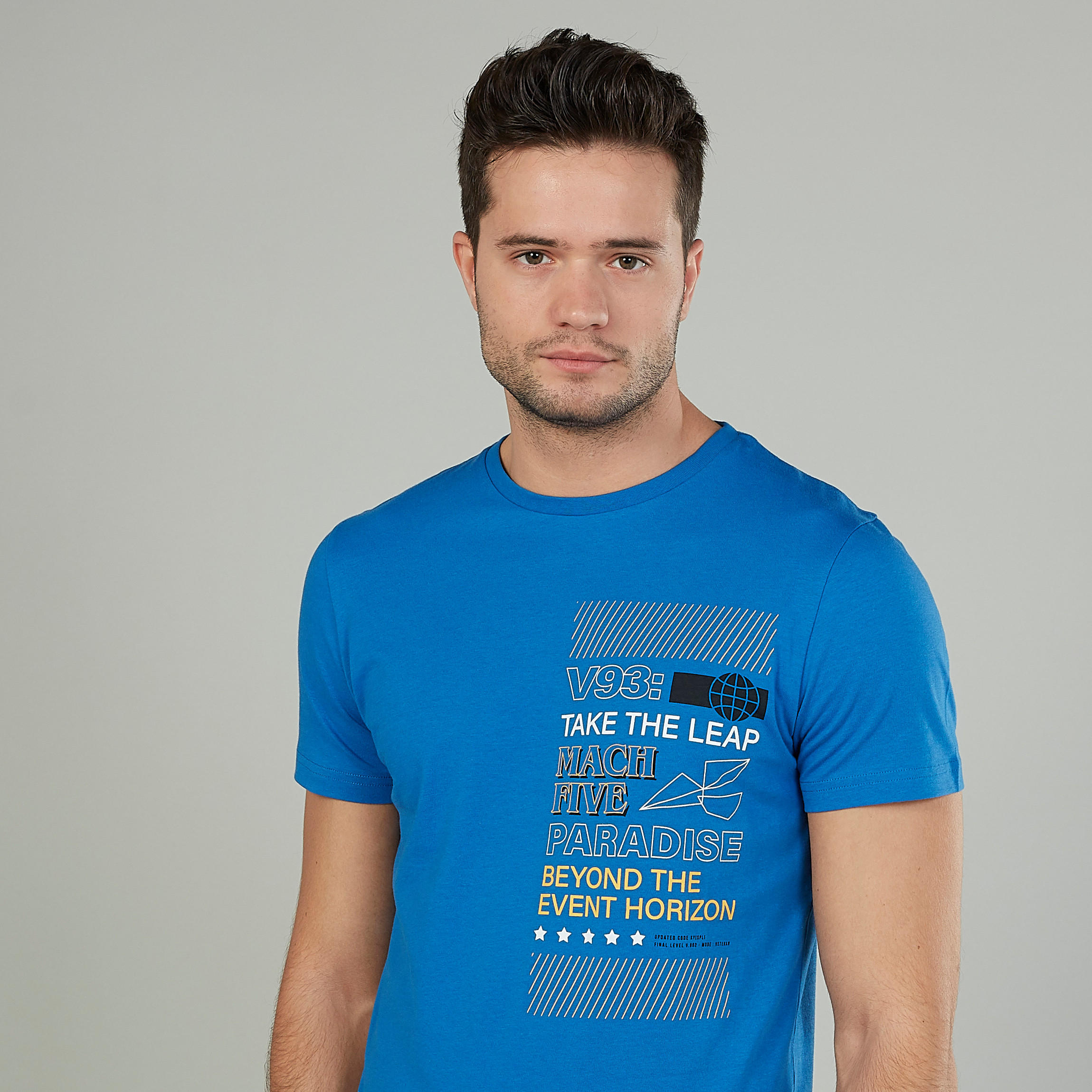 Printed T-shirt with Crew Neck and Short Sleeves-men-clothing-tshirtsandpolos-tshirts-image-3