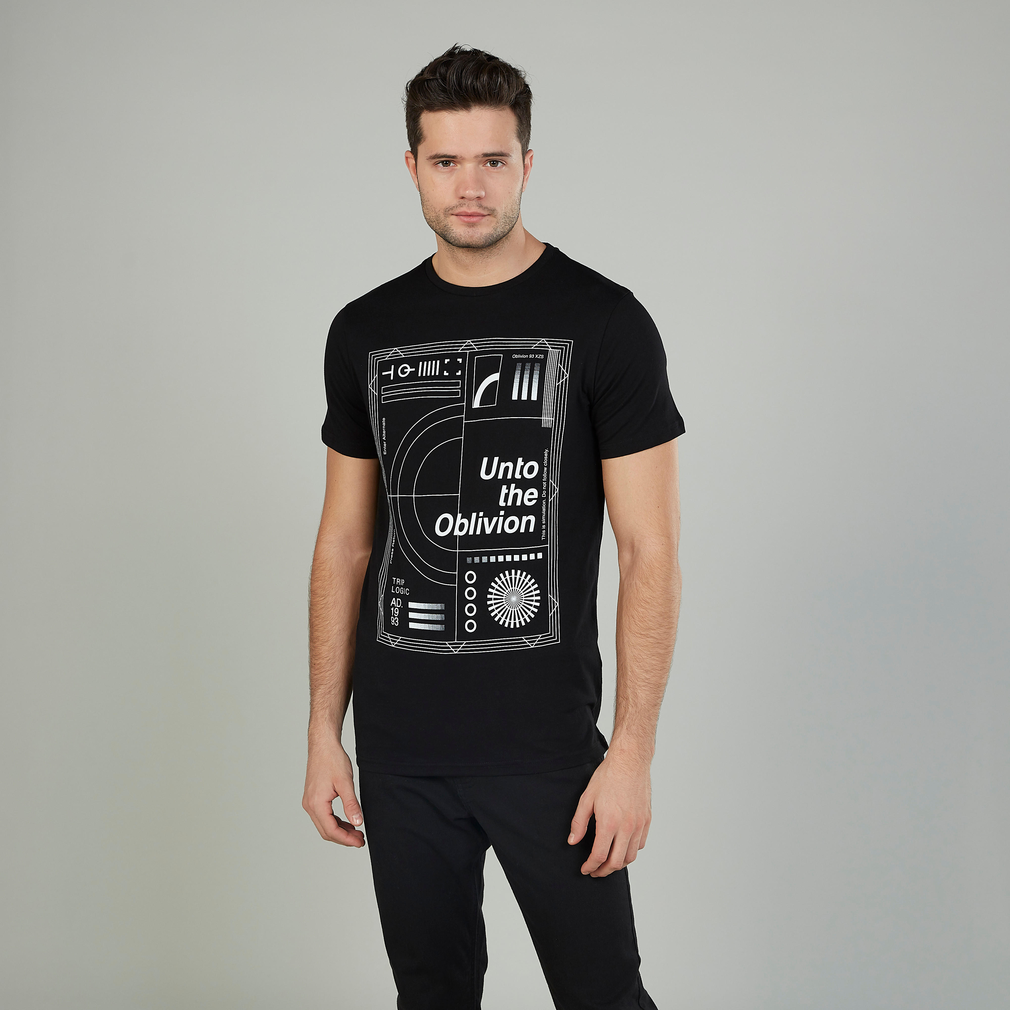 Printed T-shirt with Crew Neck and Short Sleeves-men-clothing-tshirtsandpolos-tshirts-image-1