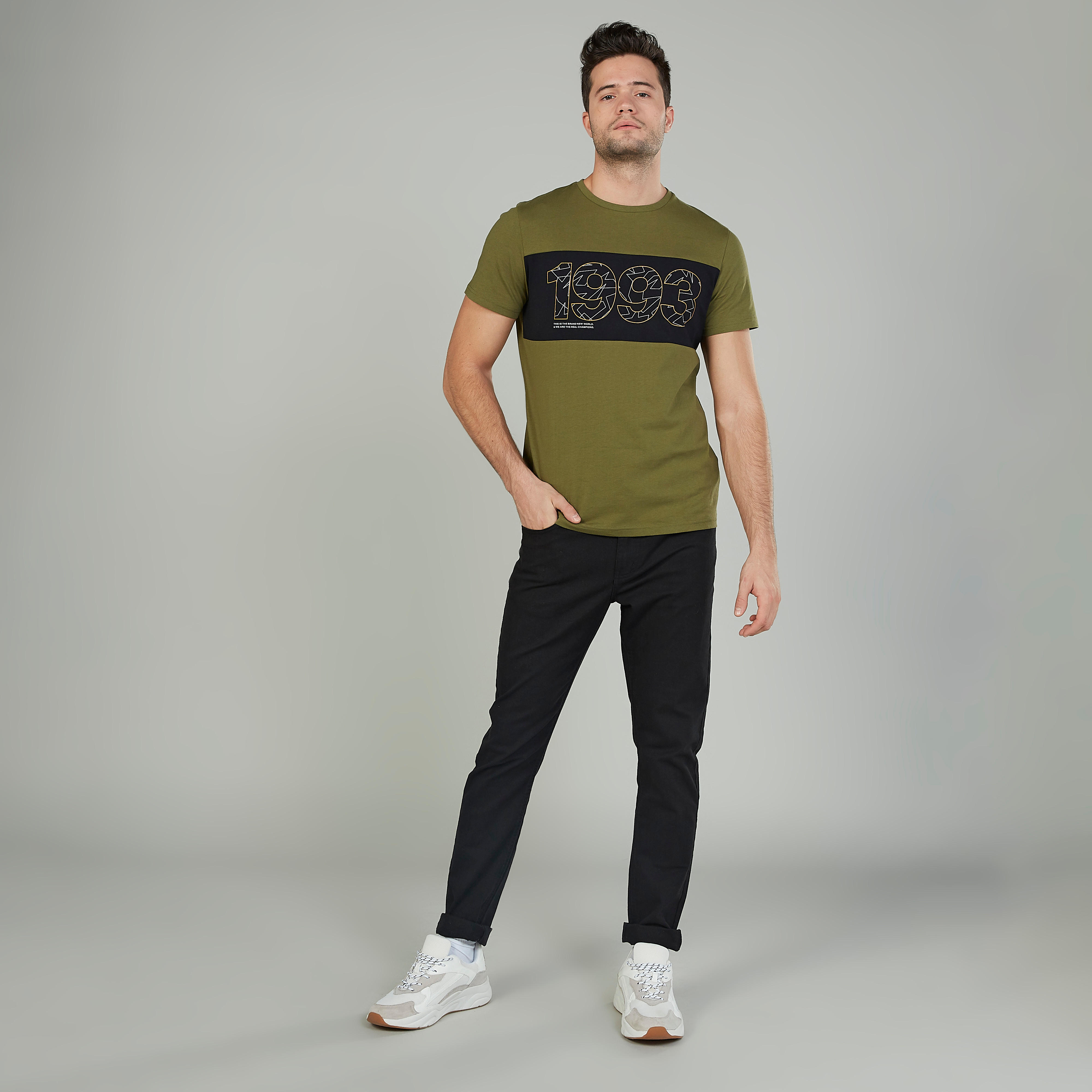 Printed T-shirt with Round Neck and Short Sleeves-men-clothing-tshirtsandpolos-tshirts-image-2