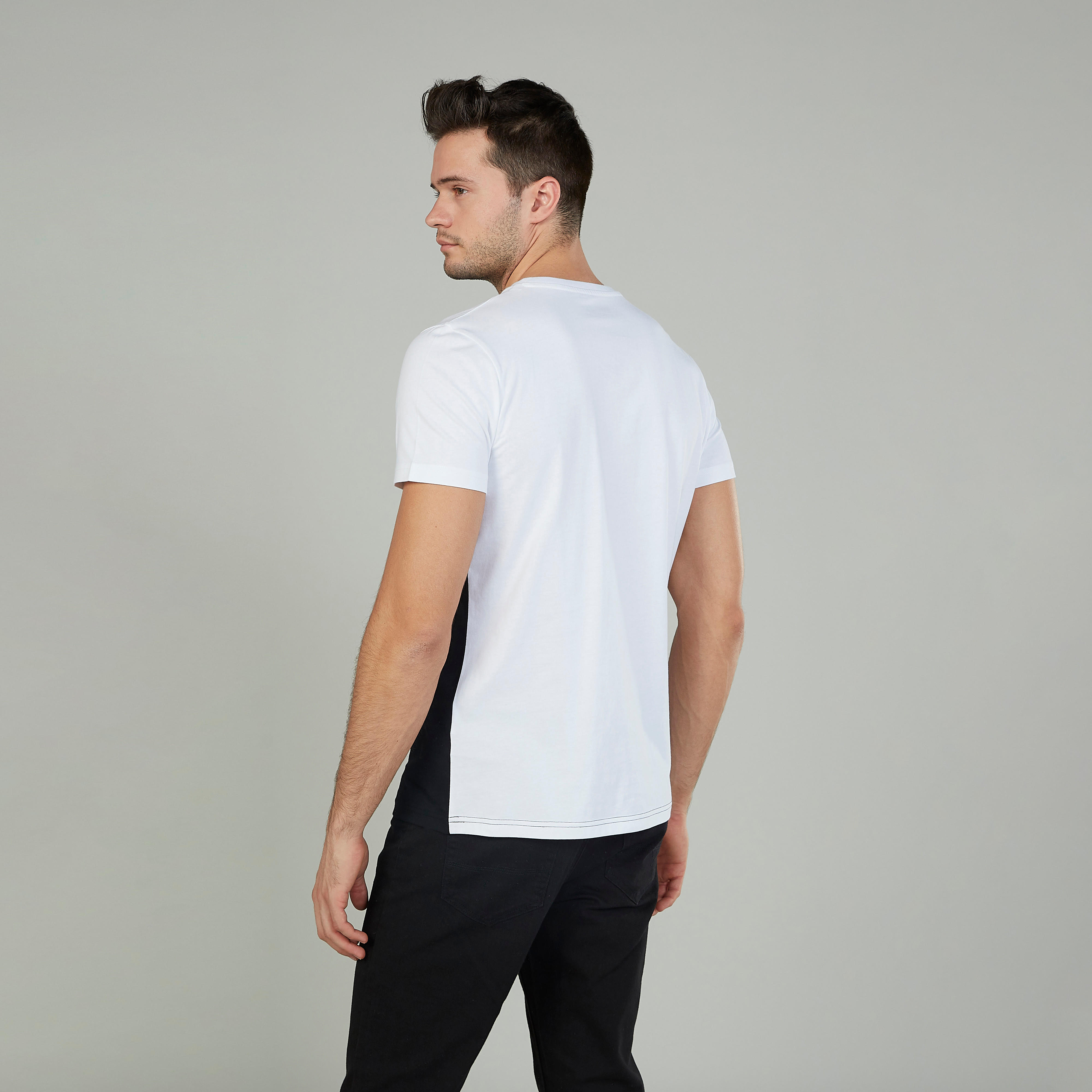 Typographic Print T-shirt with Crew Neck and Short Sleeves-men-clothing-tshirtsandpolos-tshirts-image-4
