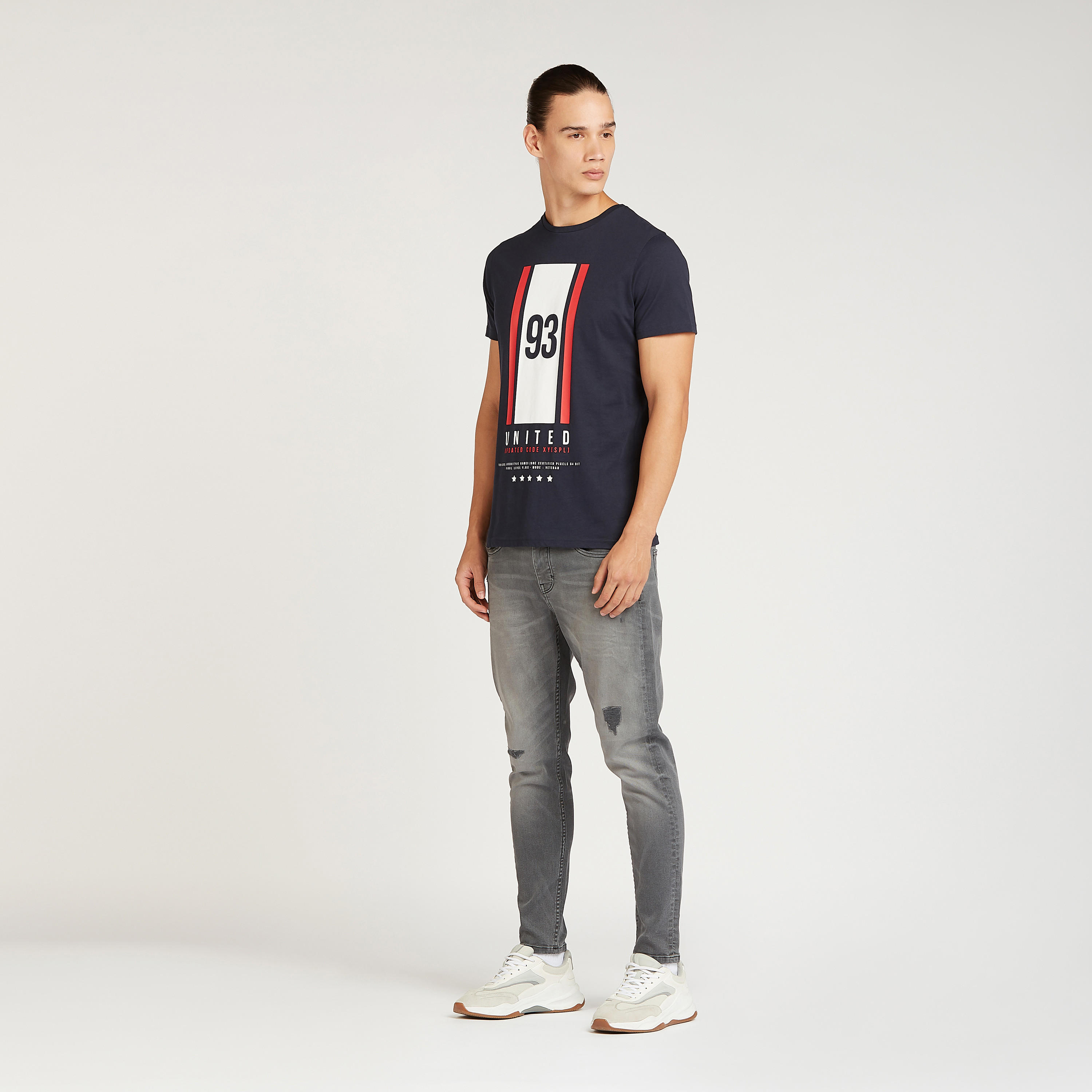 Printed T-shirt with Crew Neck and Short Sleeves-men-clothing-tshirtsandpolos-tshirts-image-2