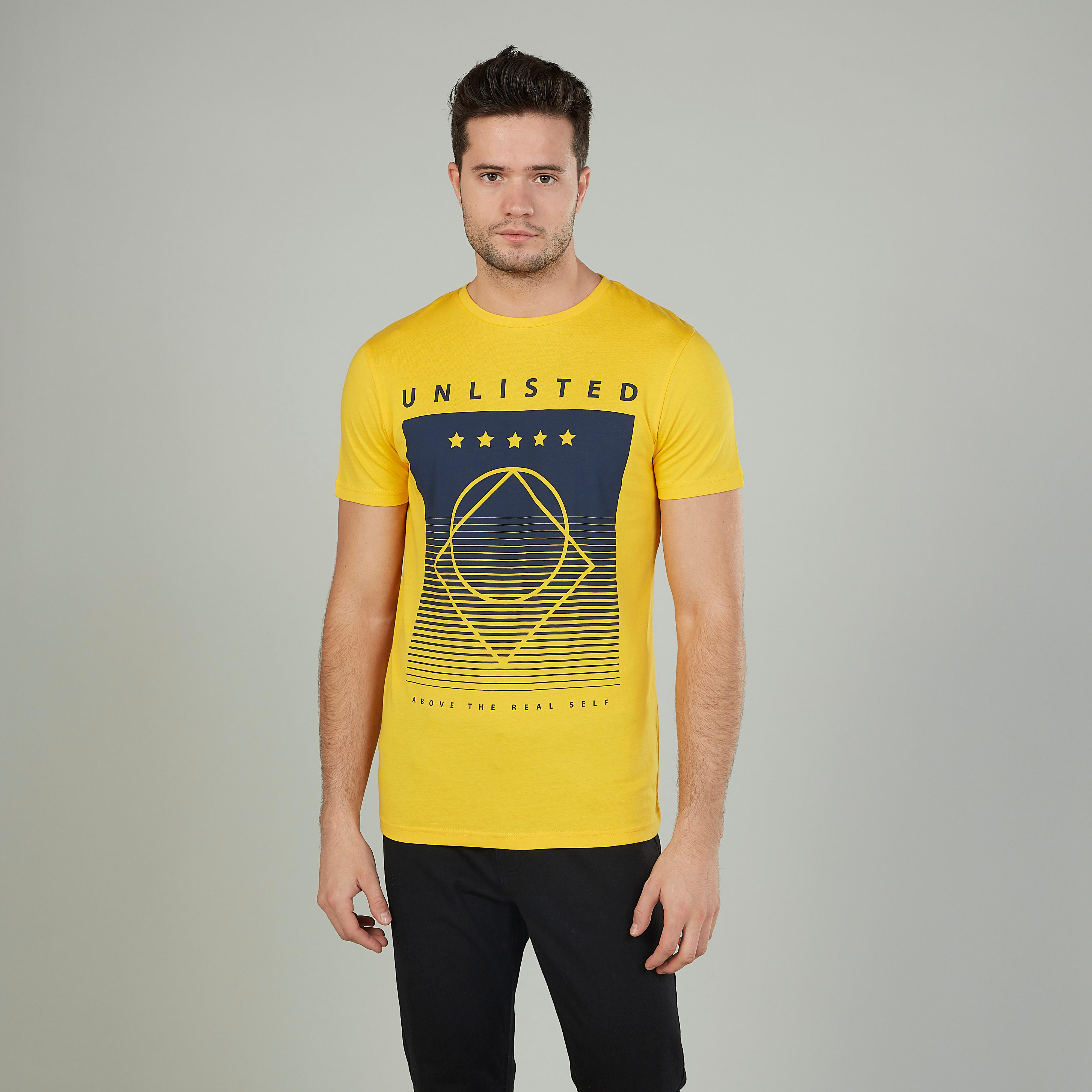 Printed T-shirt with Crew Neck and Short Sleeves-men-clothing-tshirtsandpolos-tshirts-image-1