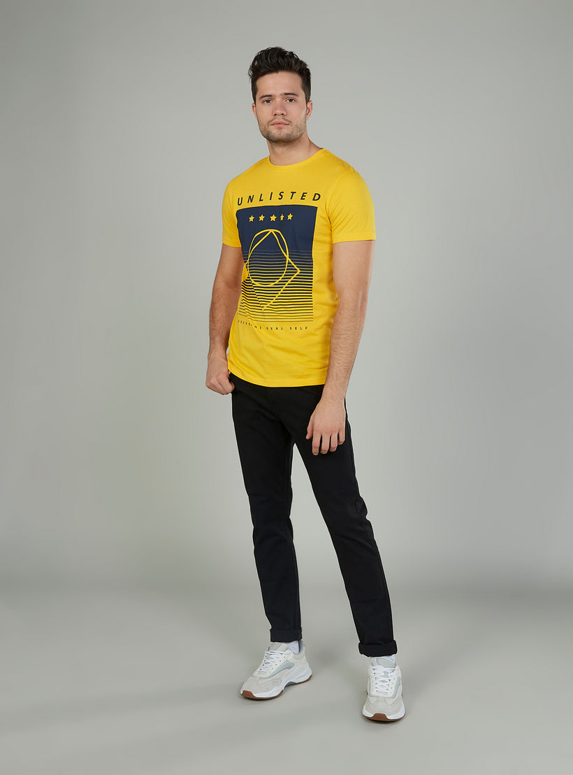 Printed T-shirt with Crew Neck and Short Sleeves-men-clothing-tshirtsandpolos-tshirts-image-2