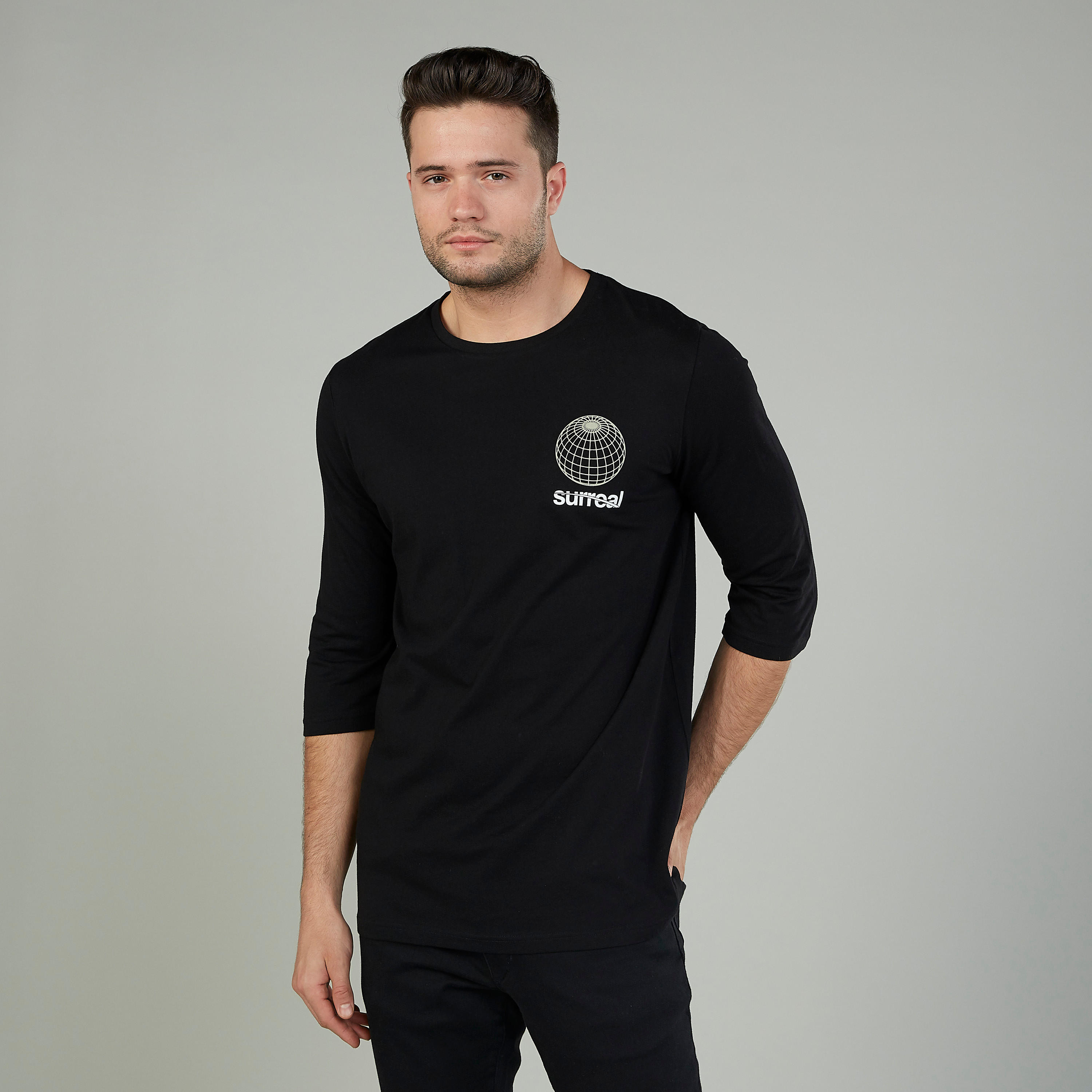 تيشيرت بياقة مستديرة وأكمام 3/4 وطبعات-men-clothing-tshirtsandpolos-tshirts-image-1