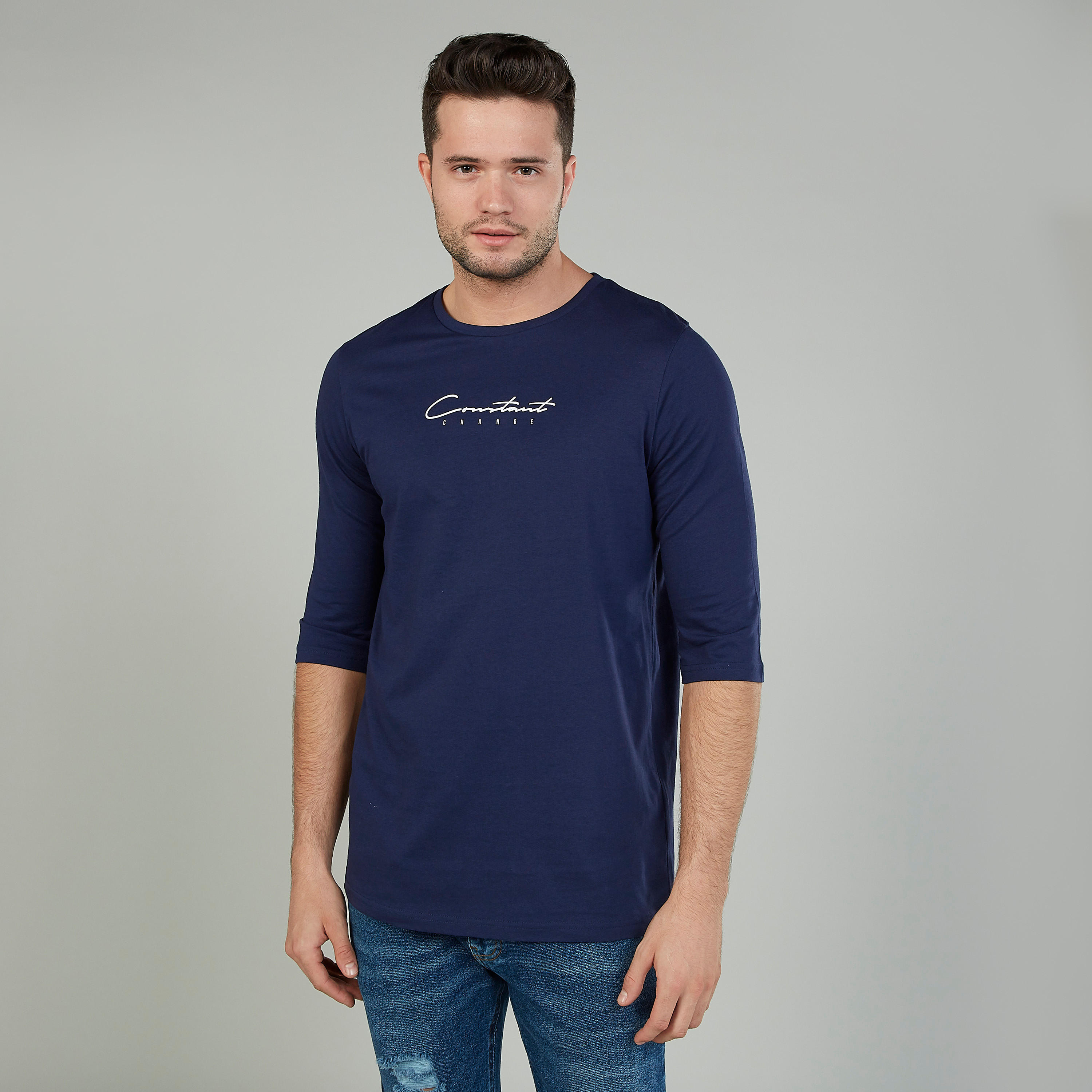 تيشيرت بياقة مستديرة وأكمام 3/4 وطبعات-men-clothing-tshirtsandpolos-tshirts-image-1