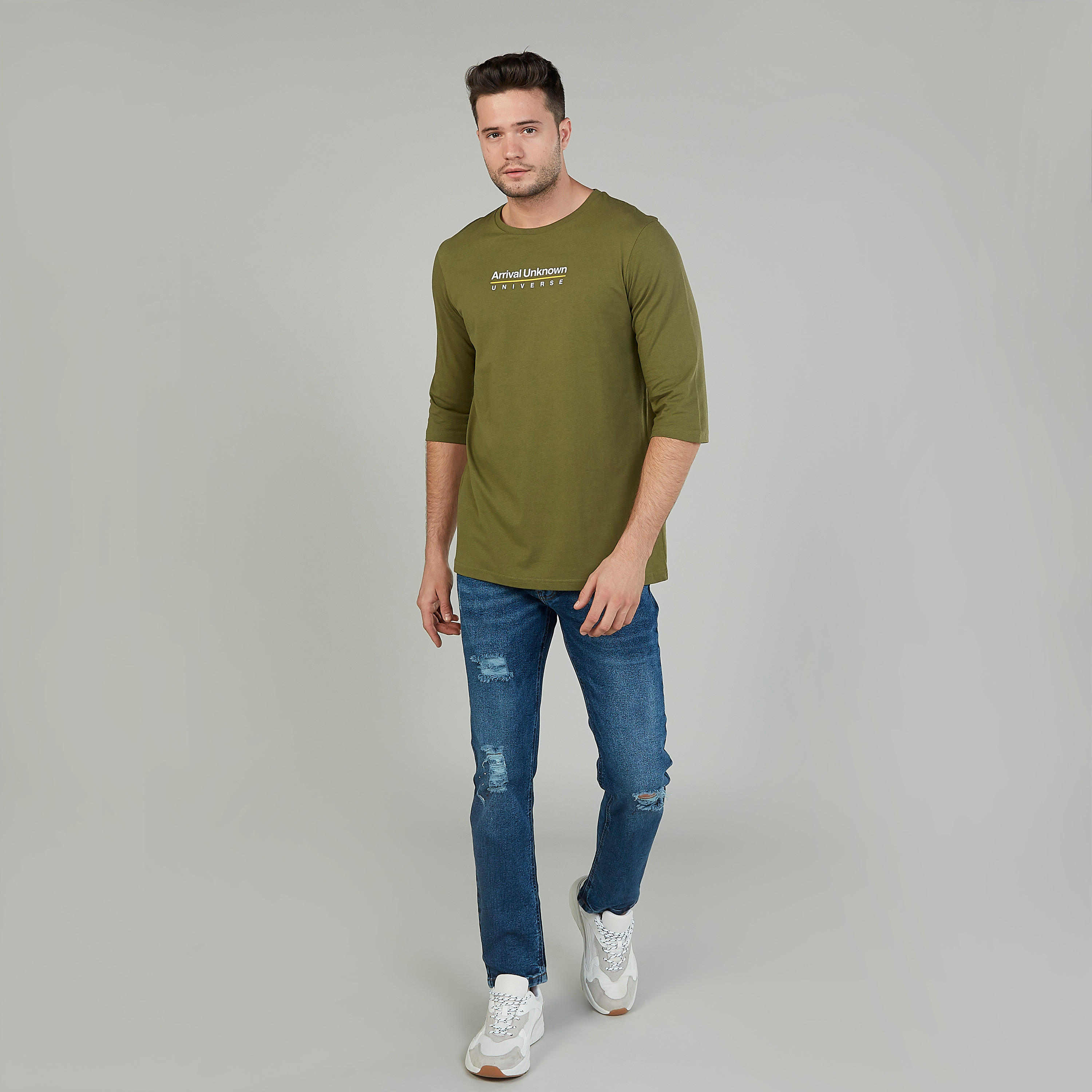 تيشيرت بياقة مستديرة وأكمام 3/4 وطبعات-men-clothing-tshirtsandpolos-tshirts-image-2