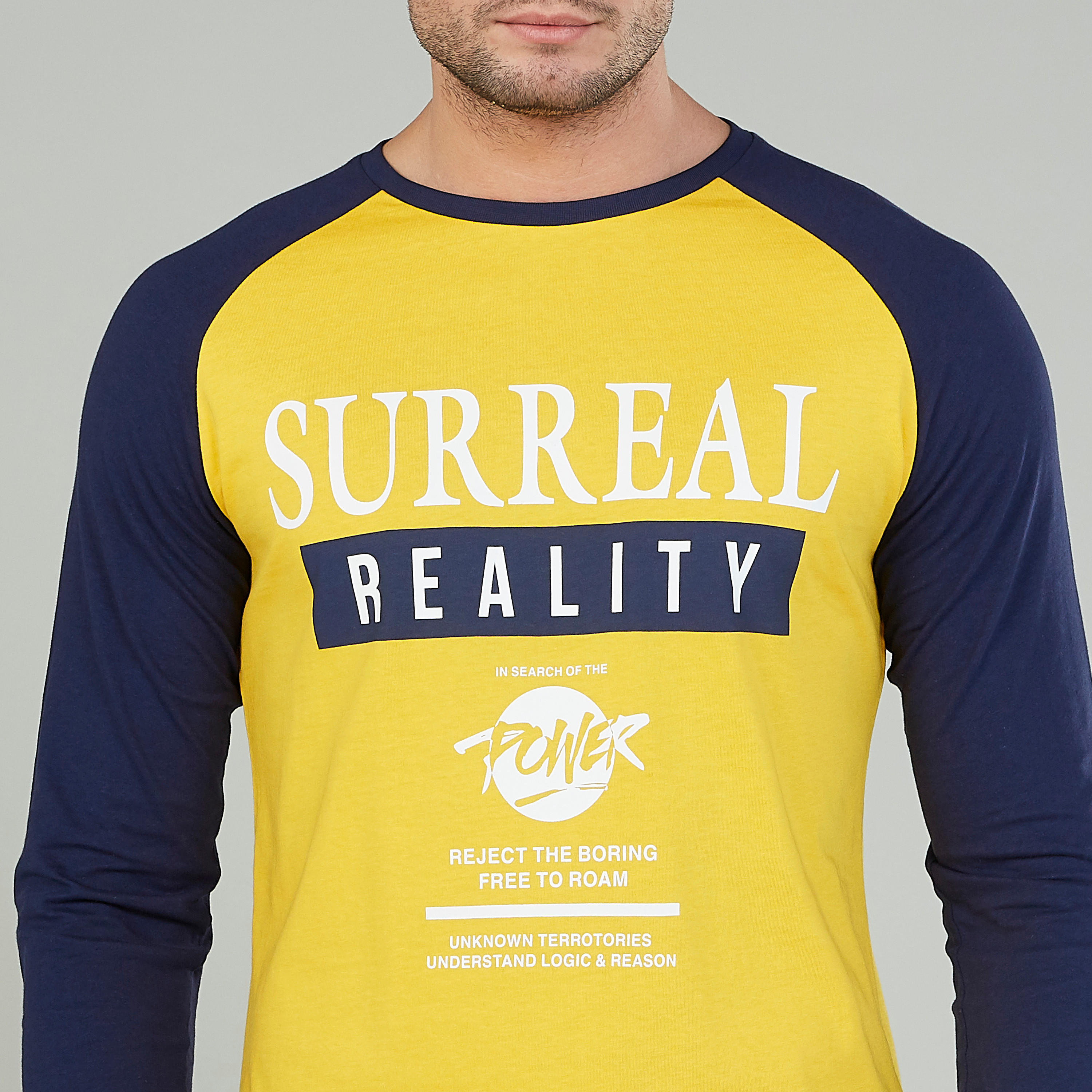 Printed T-shirt with Round Neck and Raglan Sleeves-men-clothing-tshirtsandpolos-tshirts-image-3