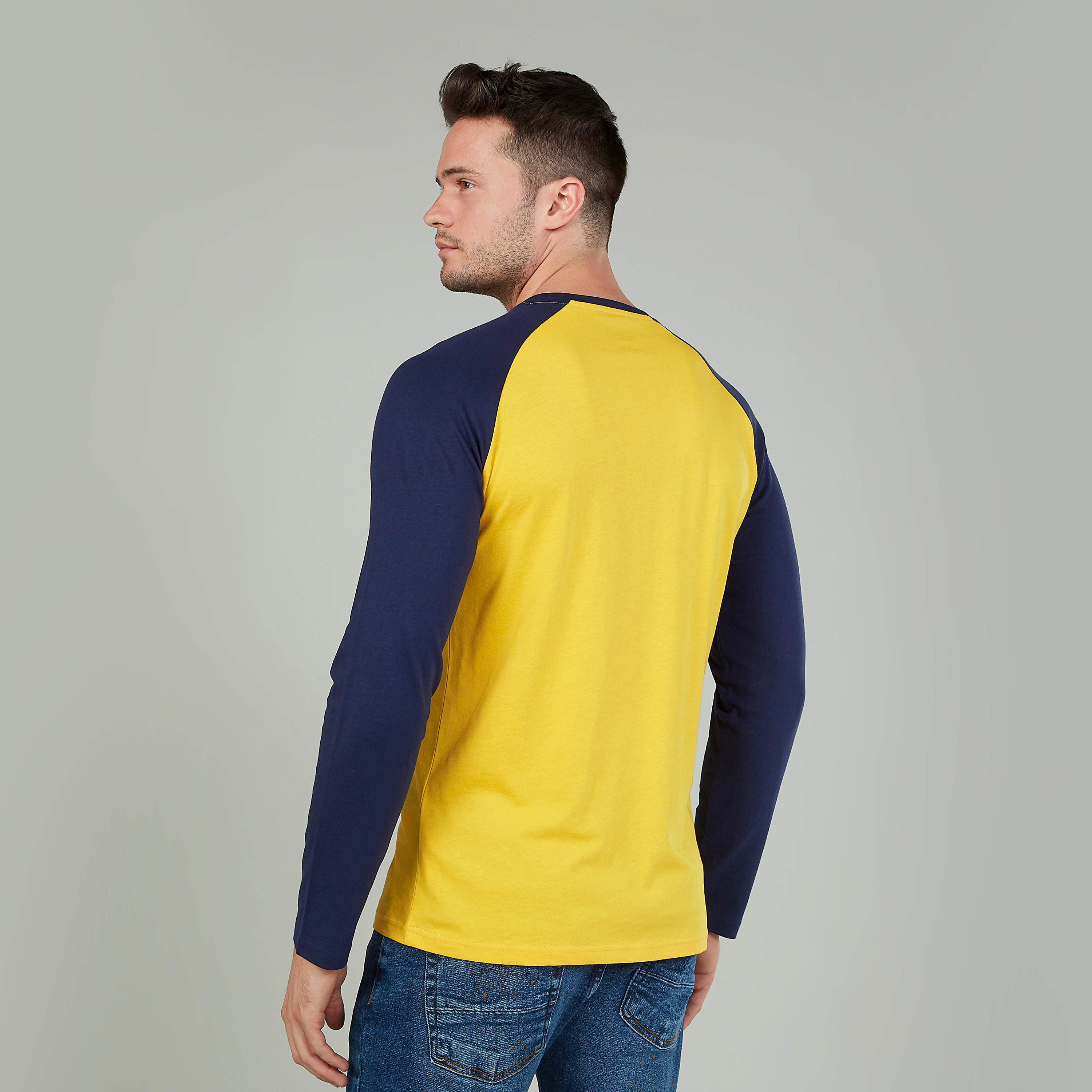 Printed T-shirt with Round Neck and Raglan Sleeves-men-clothing-tshirtsandpolos-tshirts-image-4