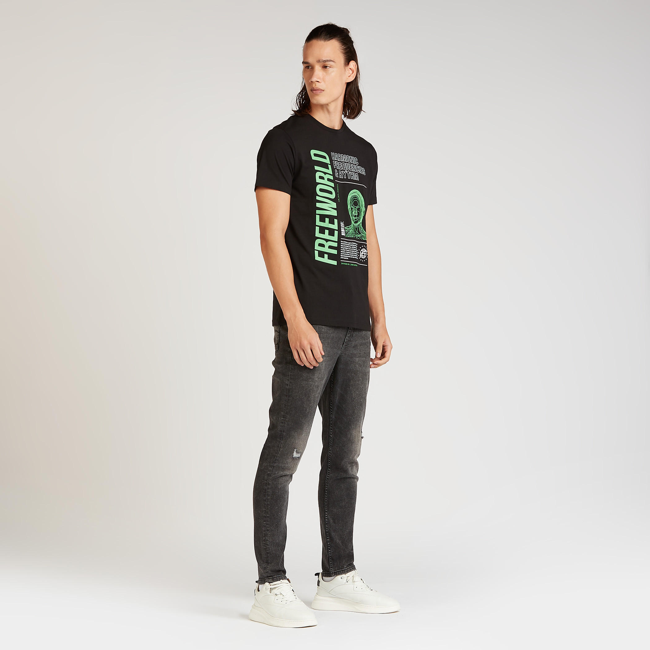 Slim Fit Printed T-shirt with Crew Neck and Short Sleeves-men-clothing-tshirtsandpolos-tshirts-image-2