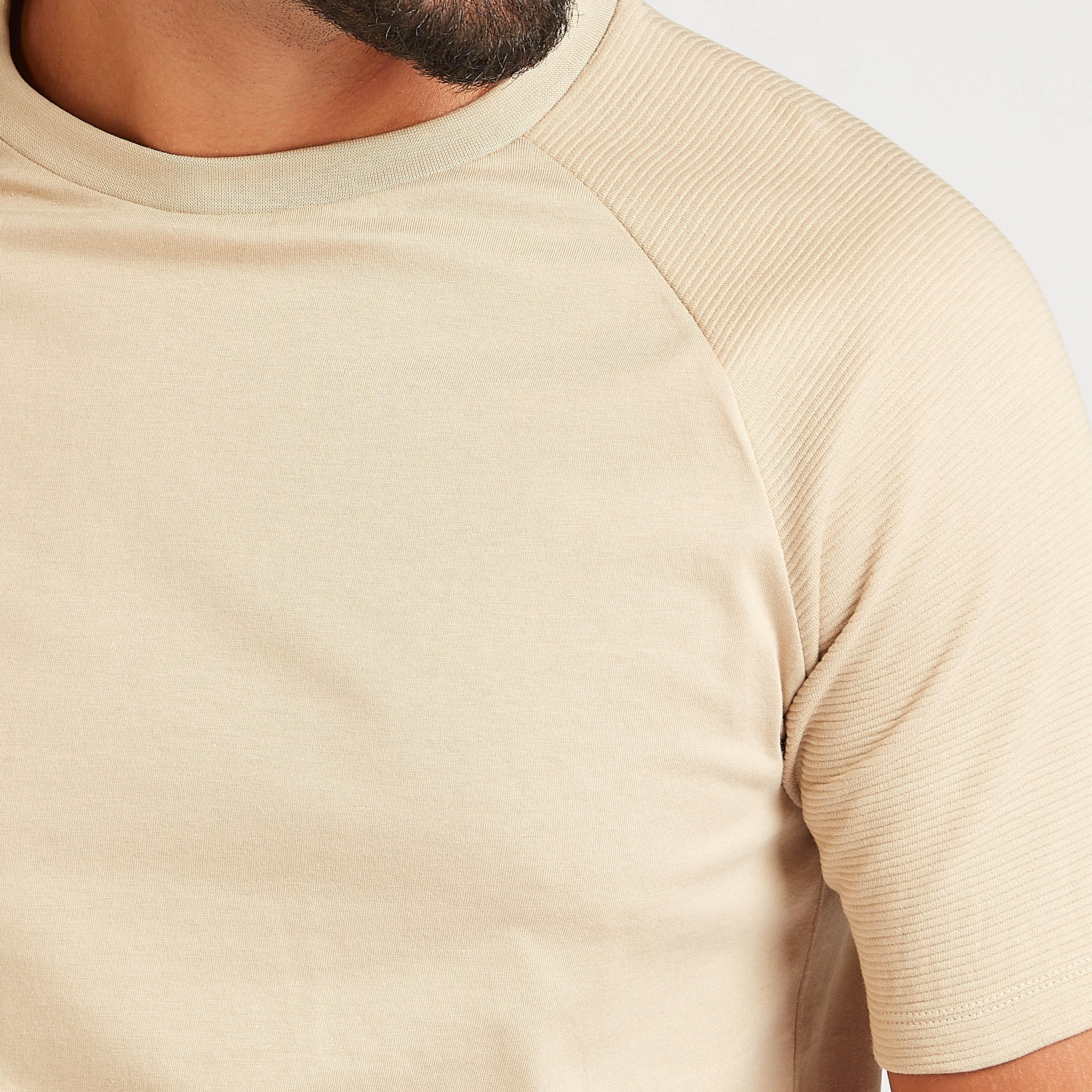 Solid T-shirt with Crew Neck and Raglan Sleeves-men-clothing-tshirtsandpolos-tshirts-image-3