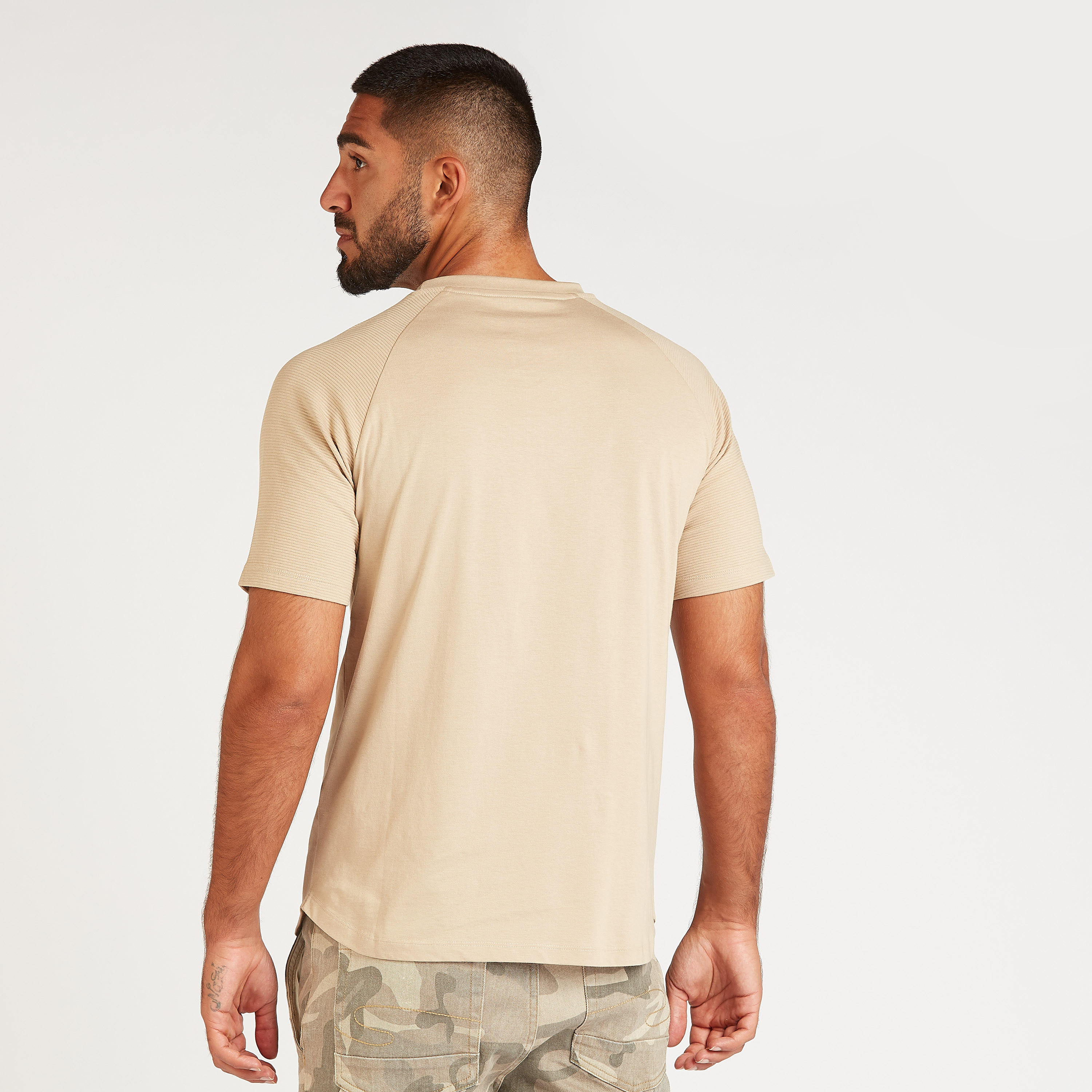 Solid T-shirt with Crew Neck and Raglan Sleeves-men-clothing-tshirtsandpolos-tshirts-image-4